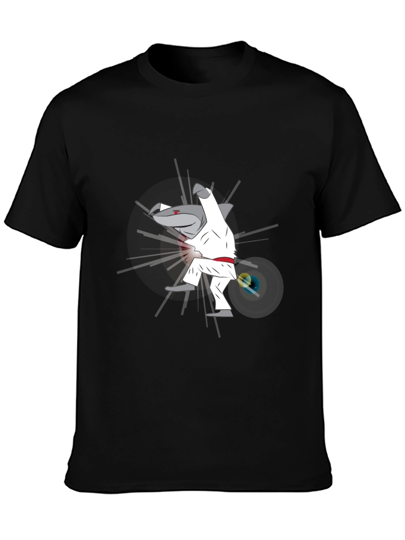 Martial Arts Shark Graphic Tee - Black