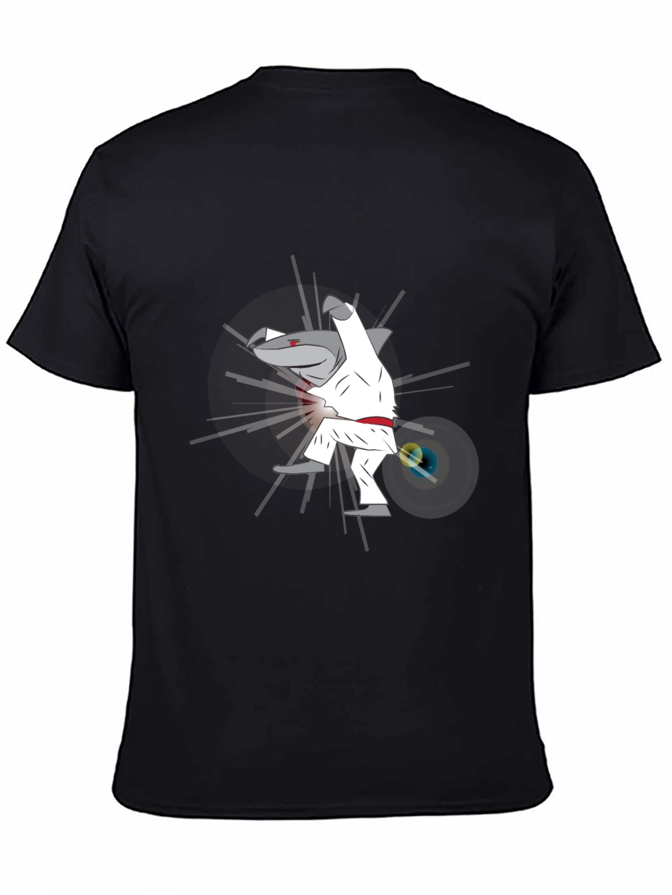 Martial Arts Shark Graphic Tee - Black