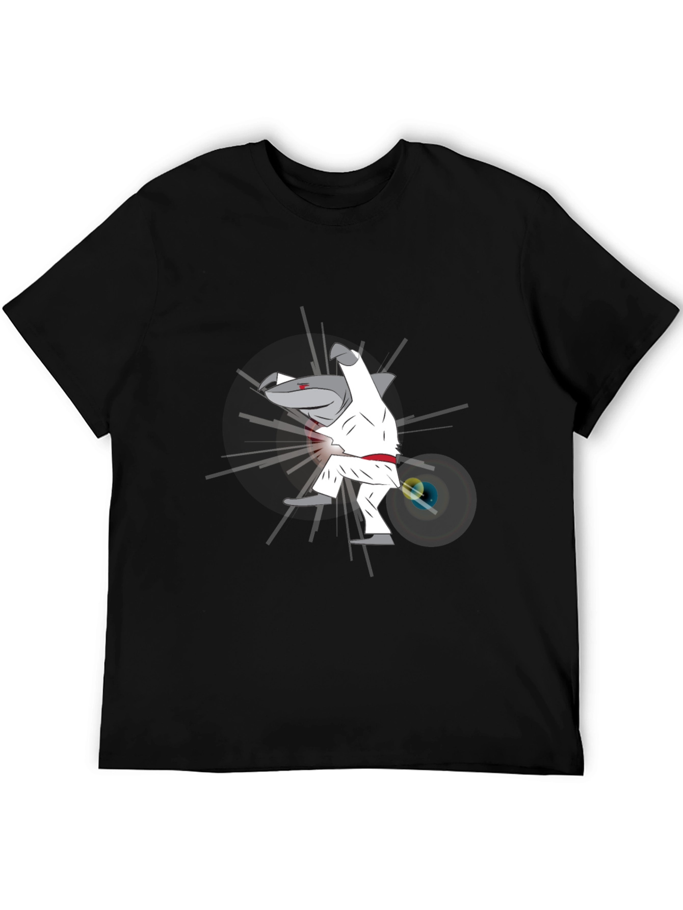Martial Arts Shark Graphic Tee - Black