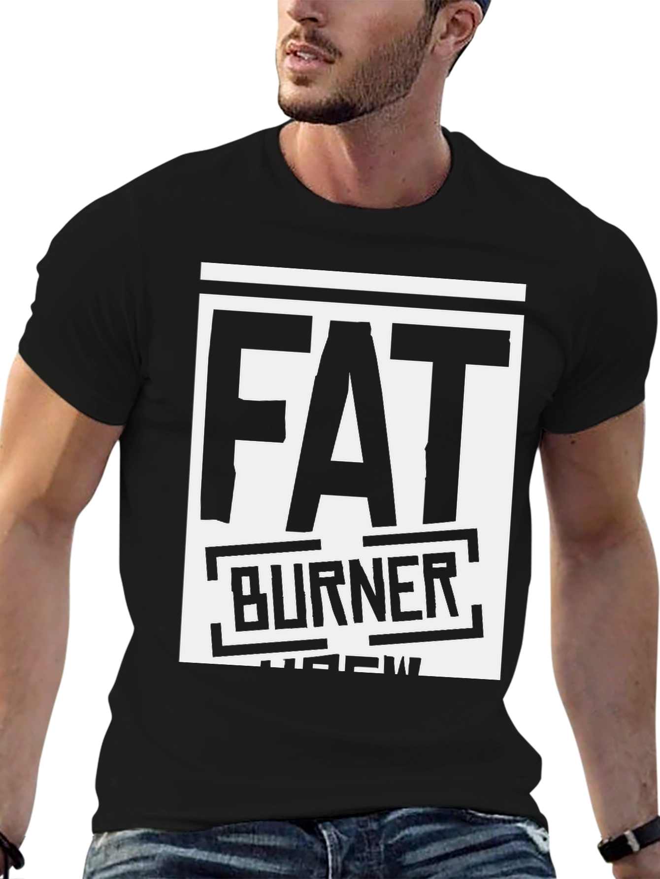 Fat Burner Crew Black Graphic Tee Shirt