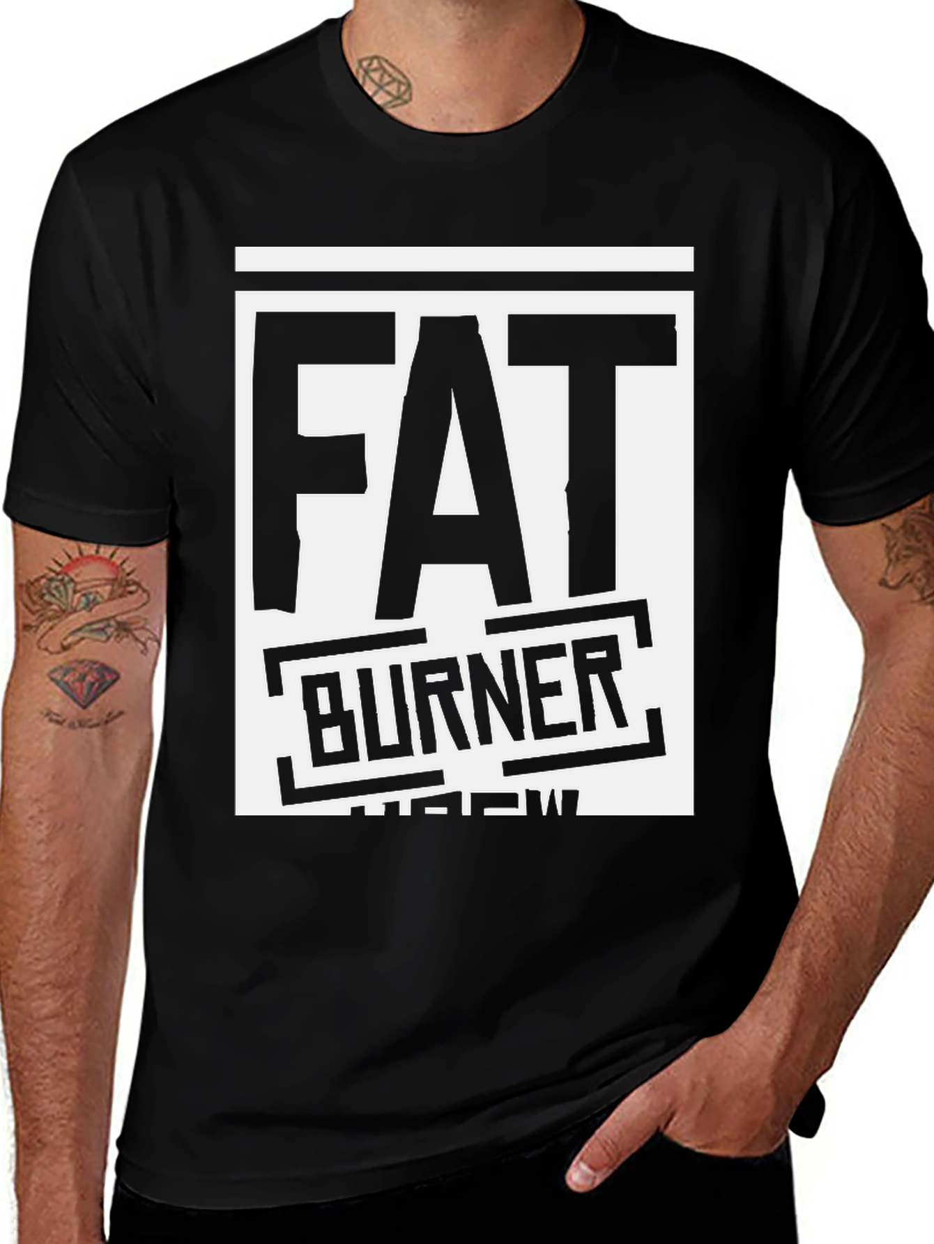 Fat Burner Crew Black Graphic Tee Shirt