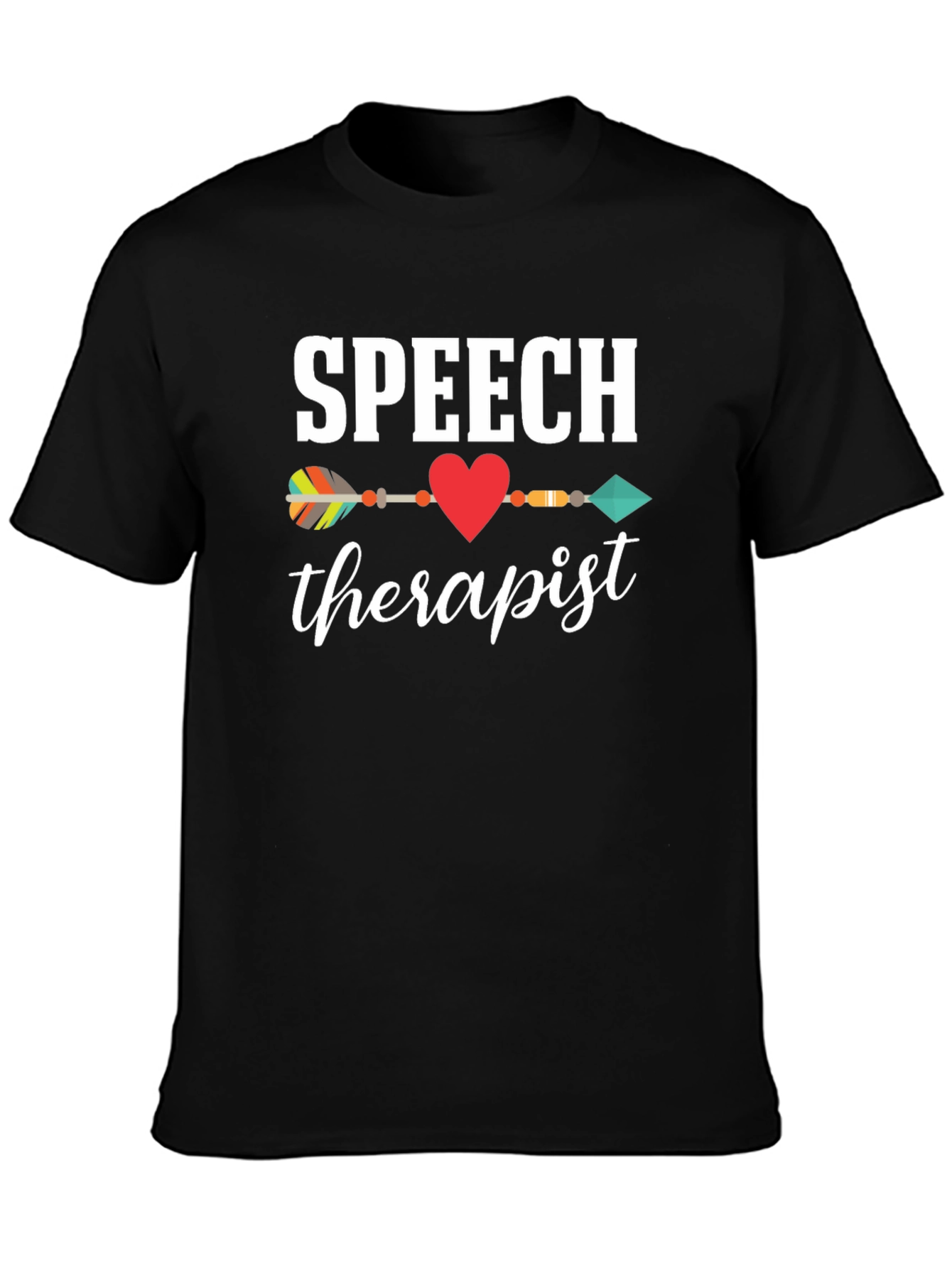 Speech Therapist T-Shirt Arrow Heart Design