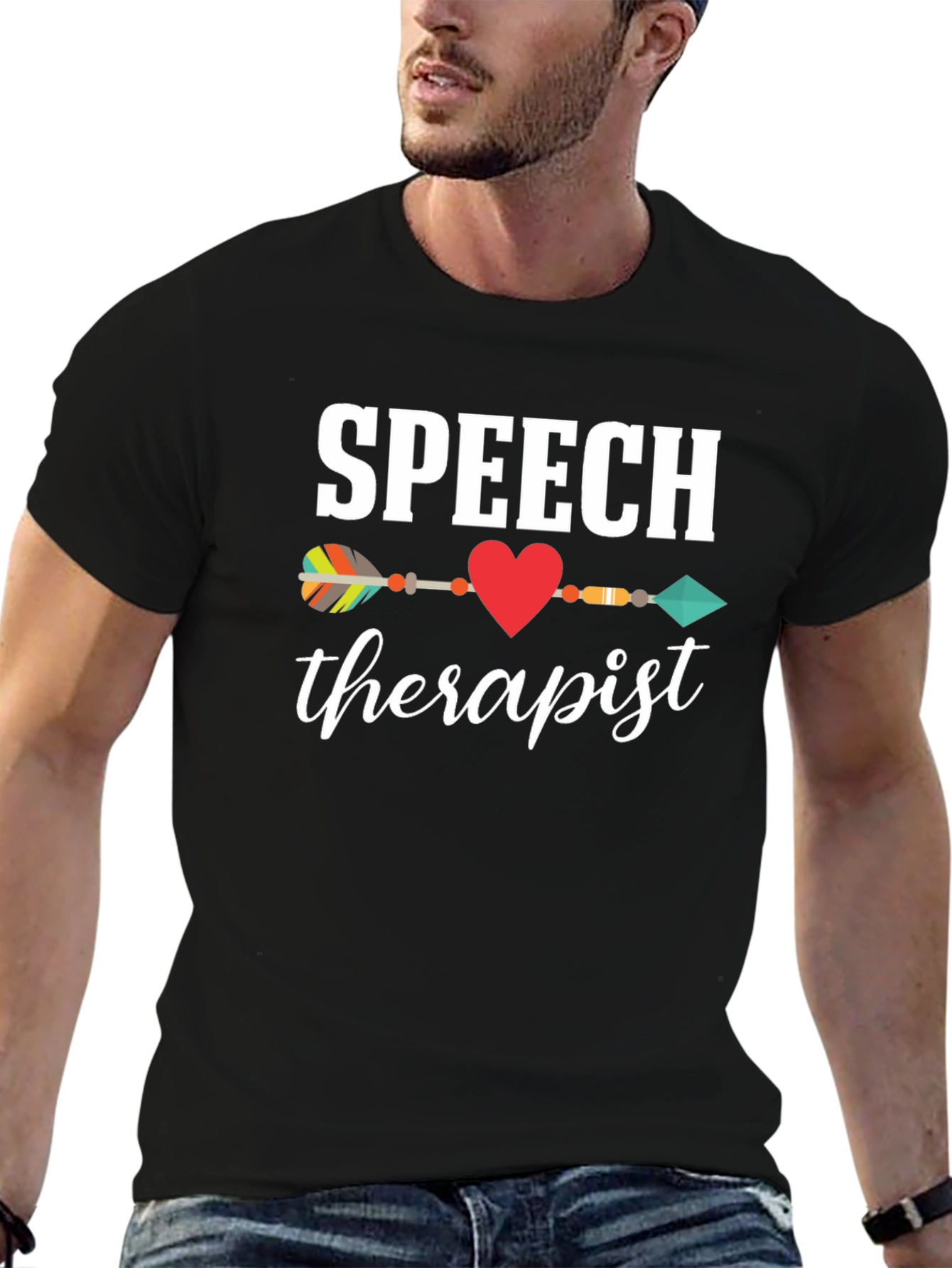 Speech Therapist T-Shirt Arrow Heart Design