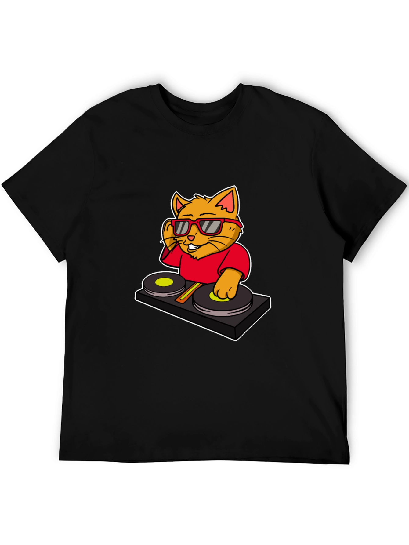 DJ Cat Graphic T-Shirt - Cool Music Lover Tee