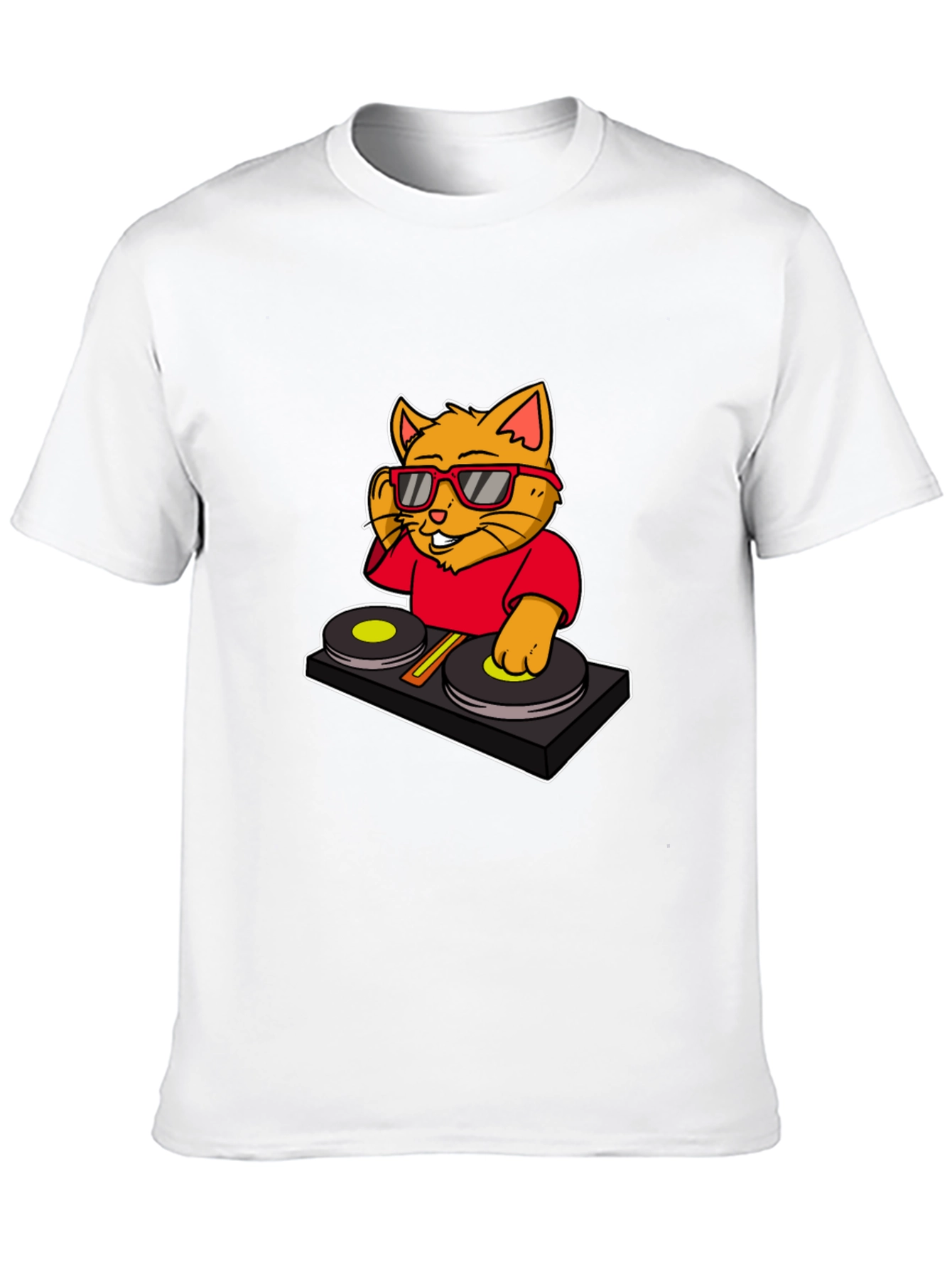 DJ Cat Graphic T-Shirt - Cool Music Lover Tee