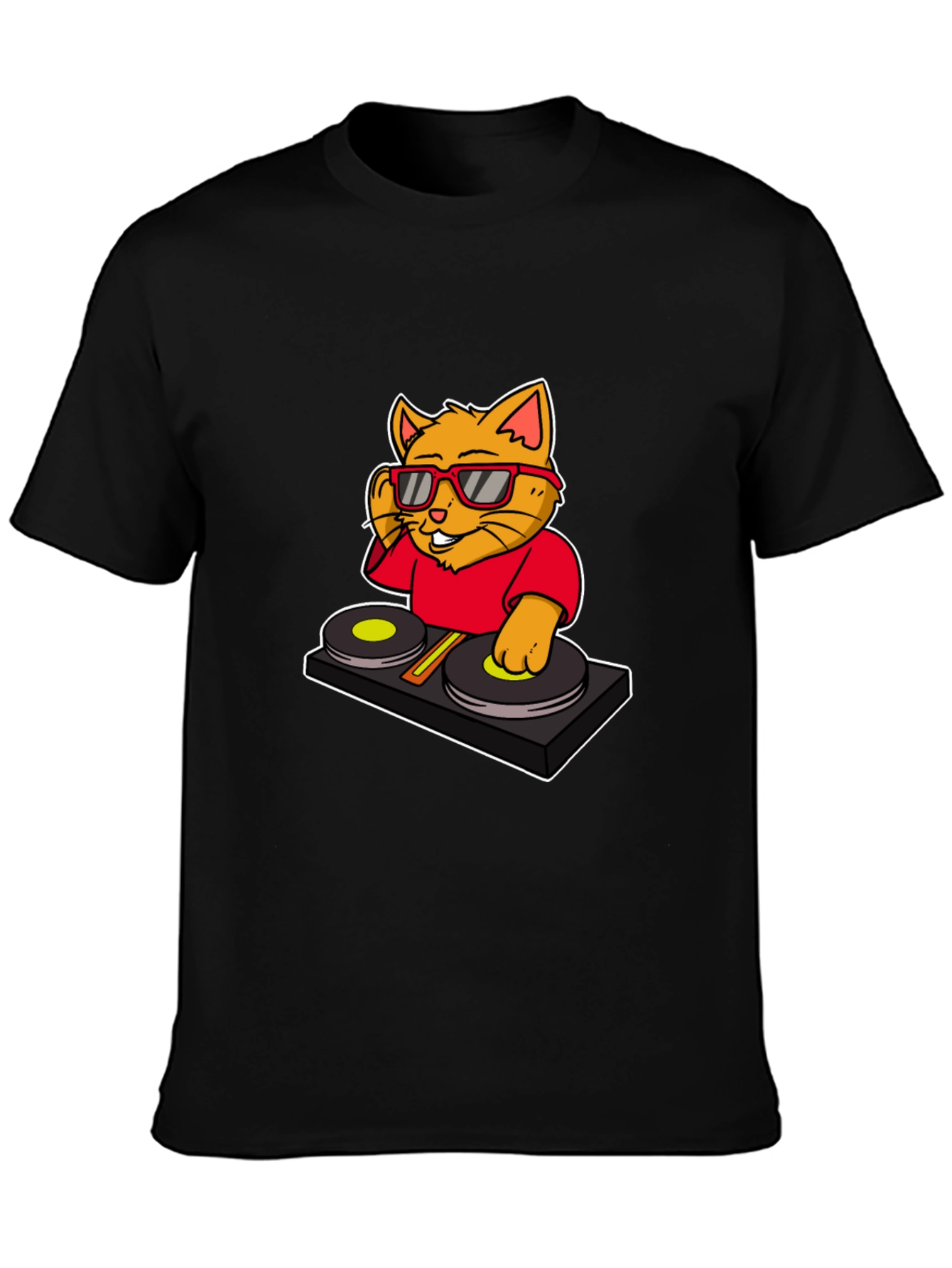 DJ Cat Graphic T-Shirt - Cool Music Lover Tee