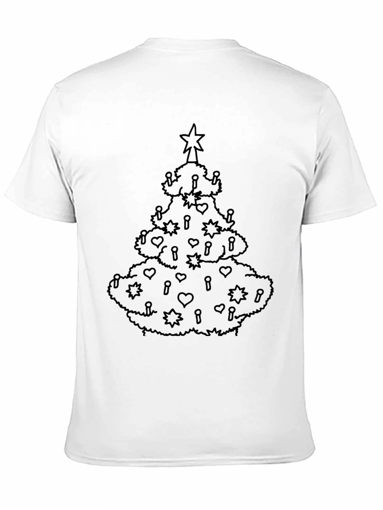Festive Christmas Tree Graphic Tee - Black