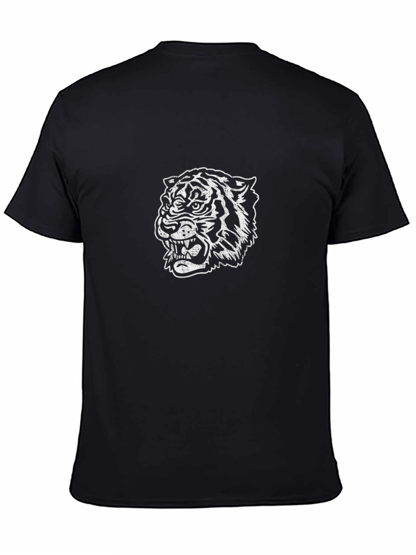 Tiger Graphic Tee - Mens Black Cotton T-Shirt