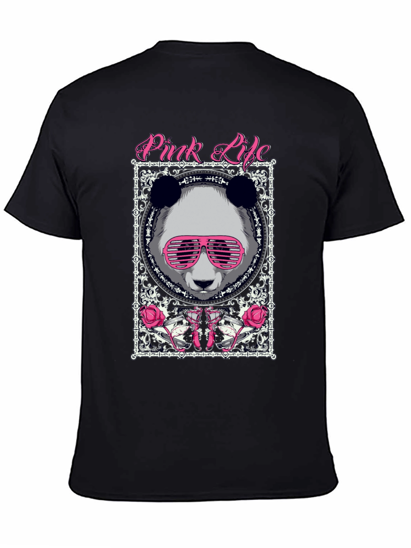 Pink Life Panda Graphic T-Shirt