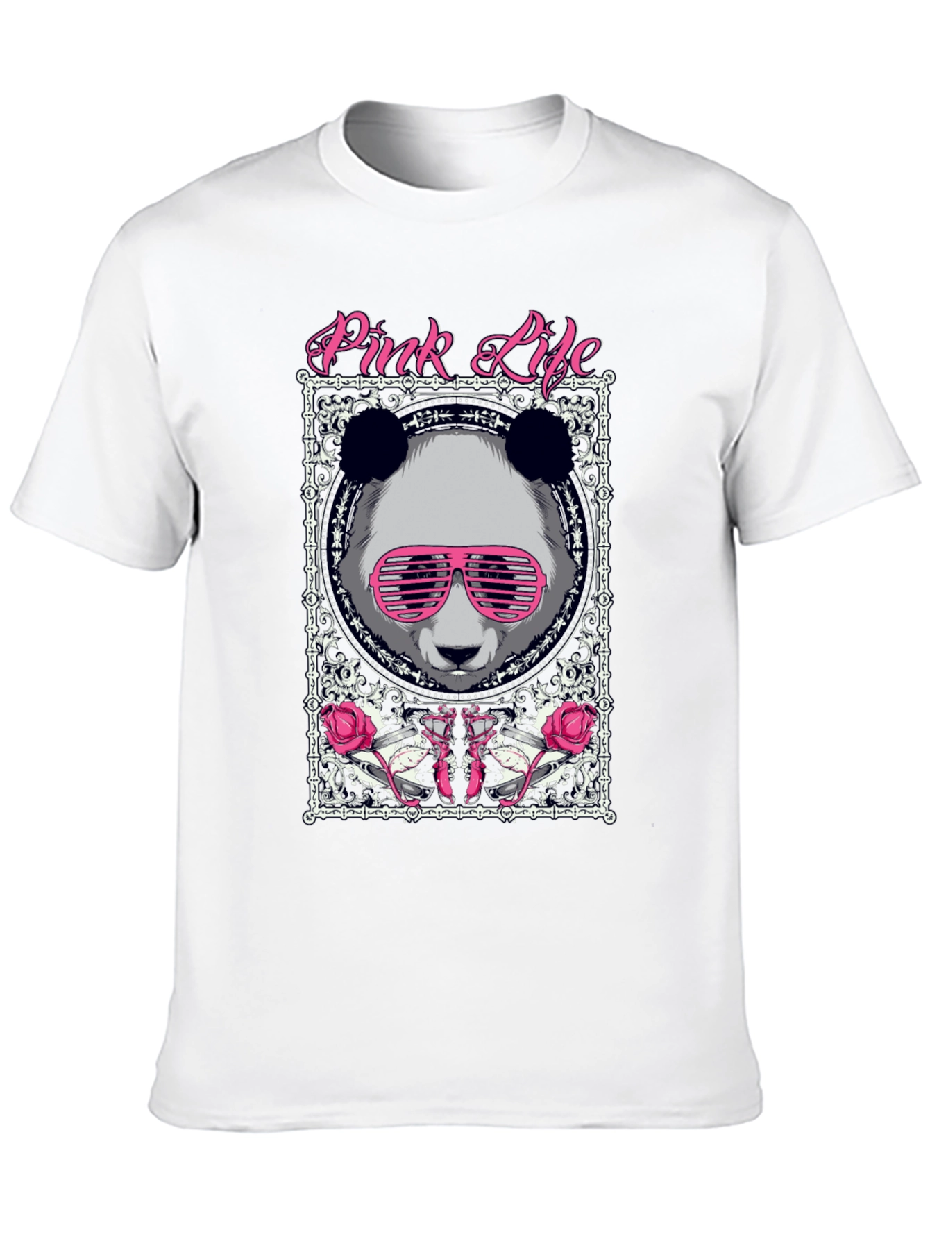 Pink Life Panda Graphic T-Shirt