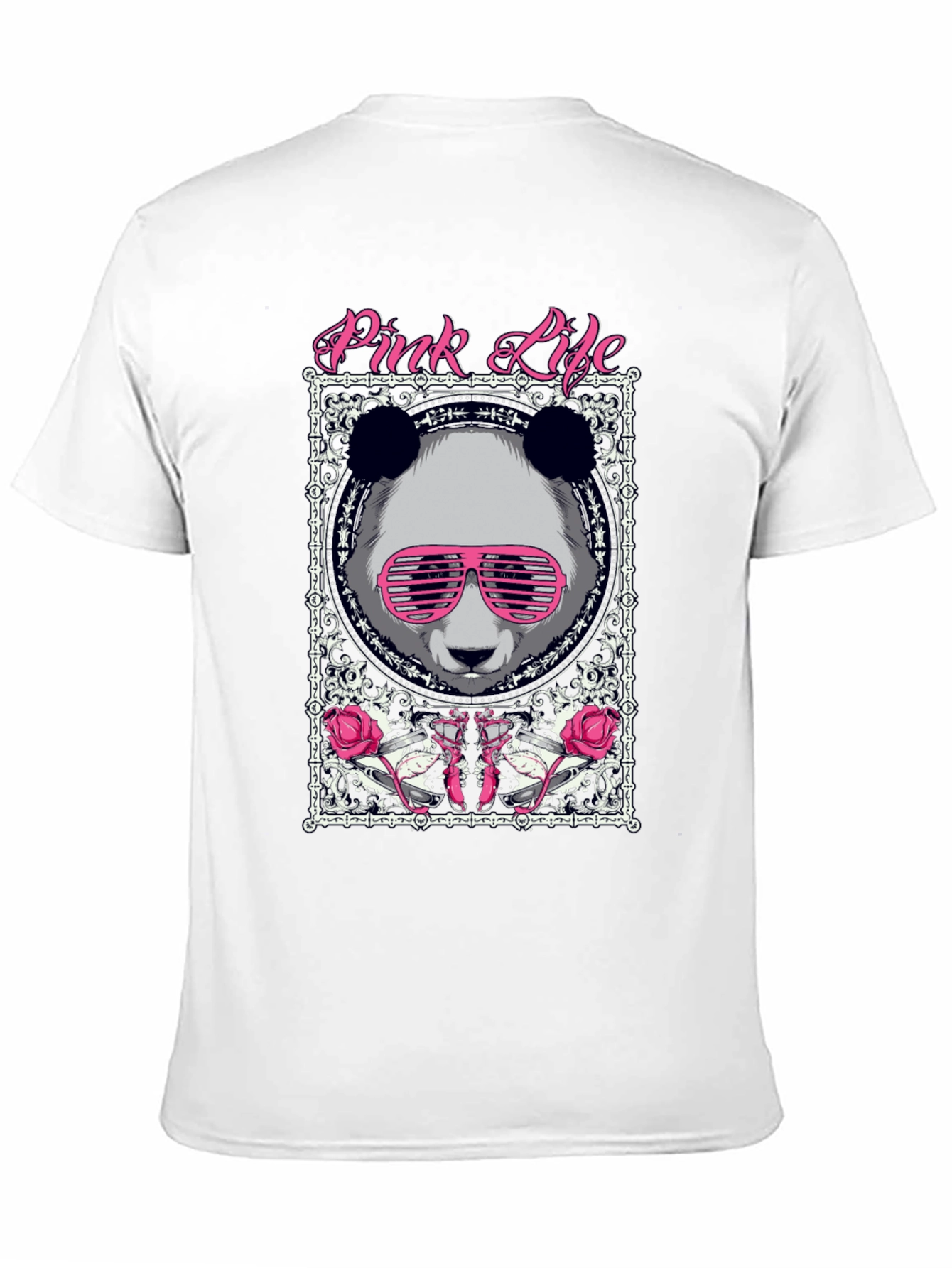 Pink Life Panda Graphic T-Shirt