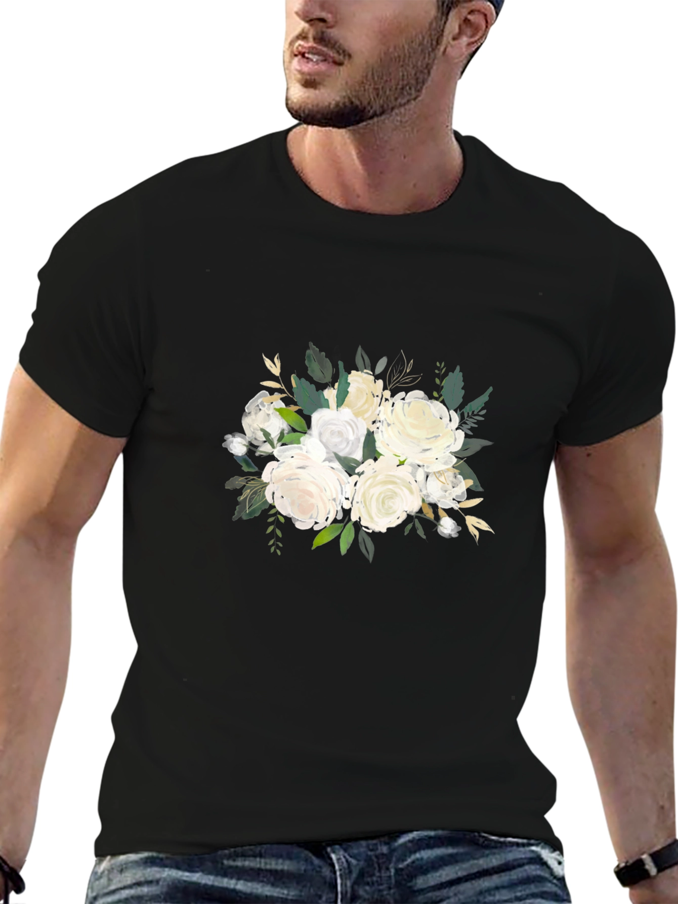 Elegant Floral Bouquet Graphic T-Shirt