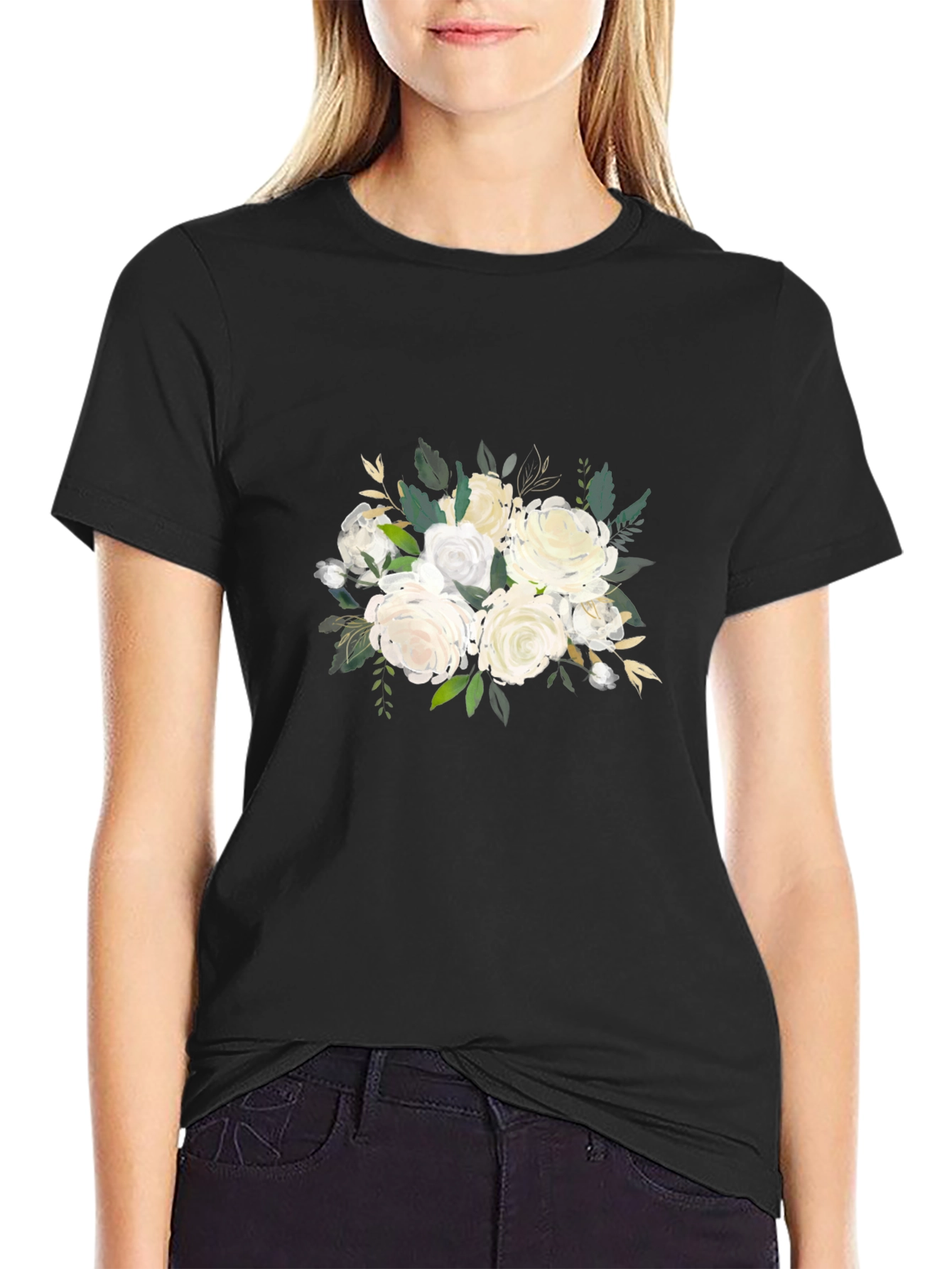 Elegant Floral Bouquet Graphic T-Shirt