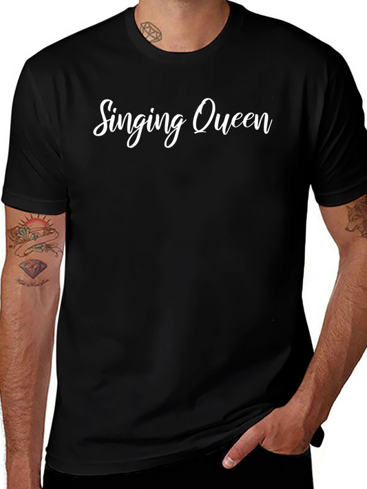 Singing Queen Graphic Tee - Black Cotton T-Shirt