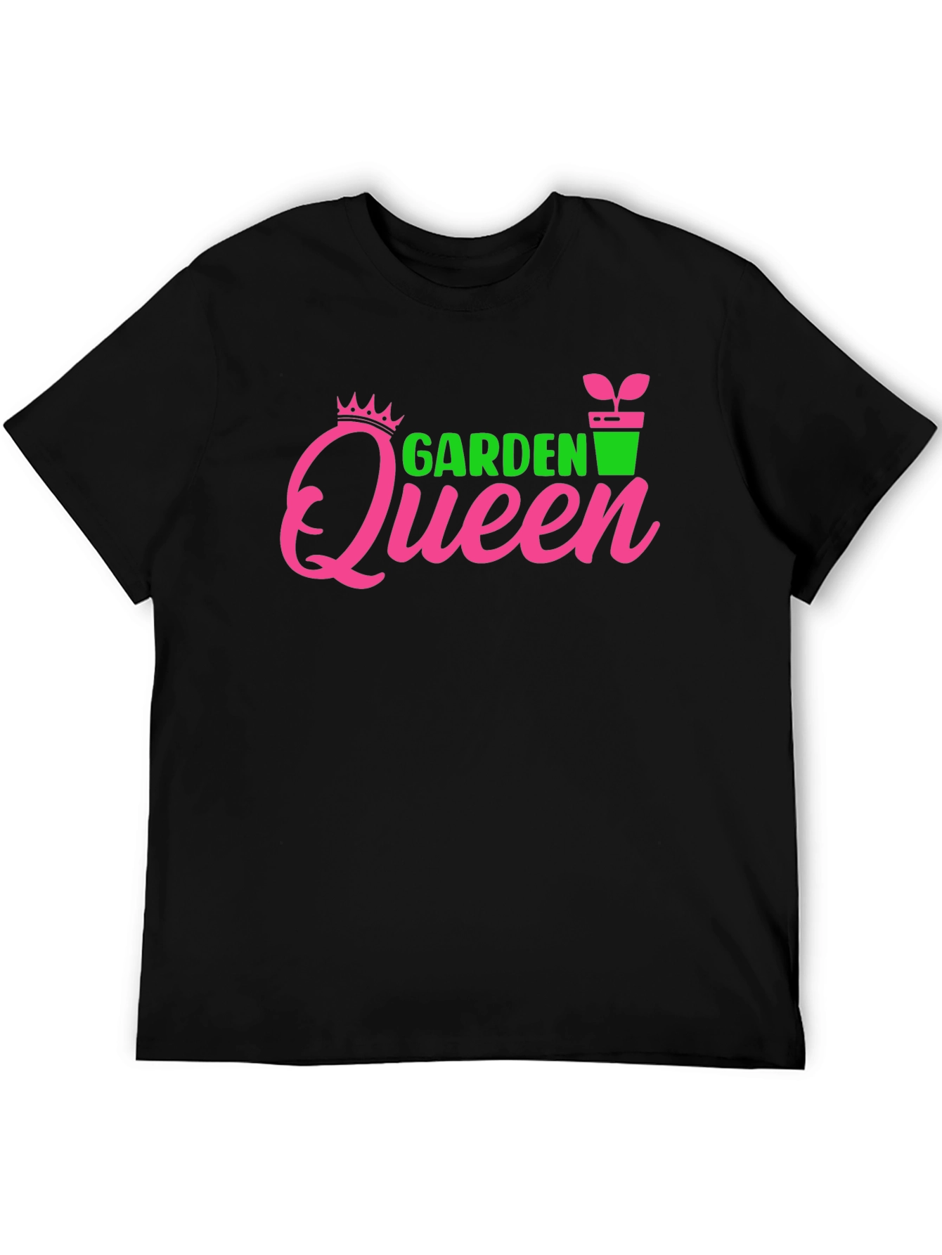 Garden Queen Graphic Tee - Black Cotton T-Shirt