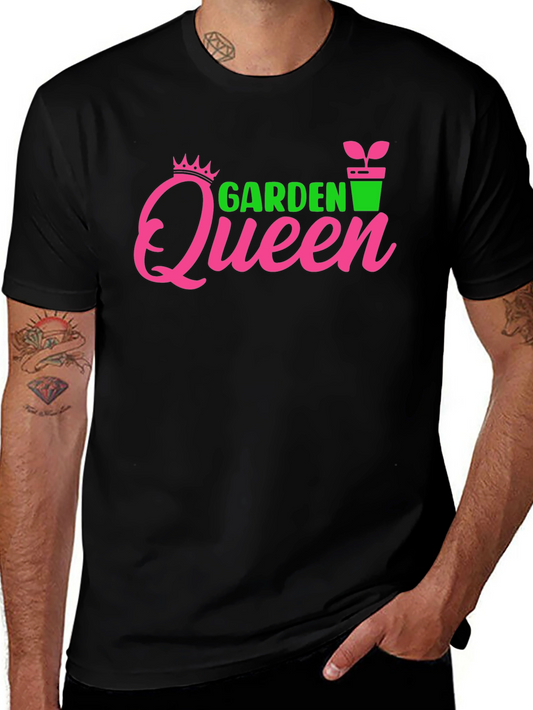 Garden Queen Graphic Tee - Black Cotton T-Shirt