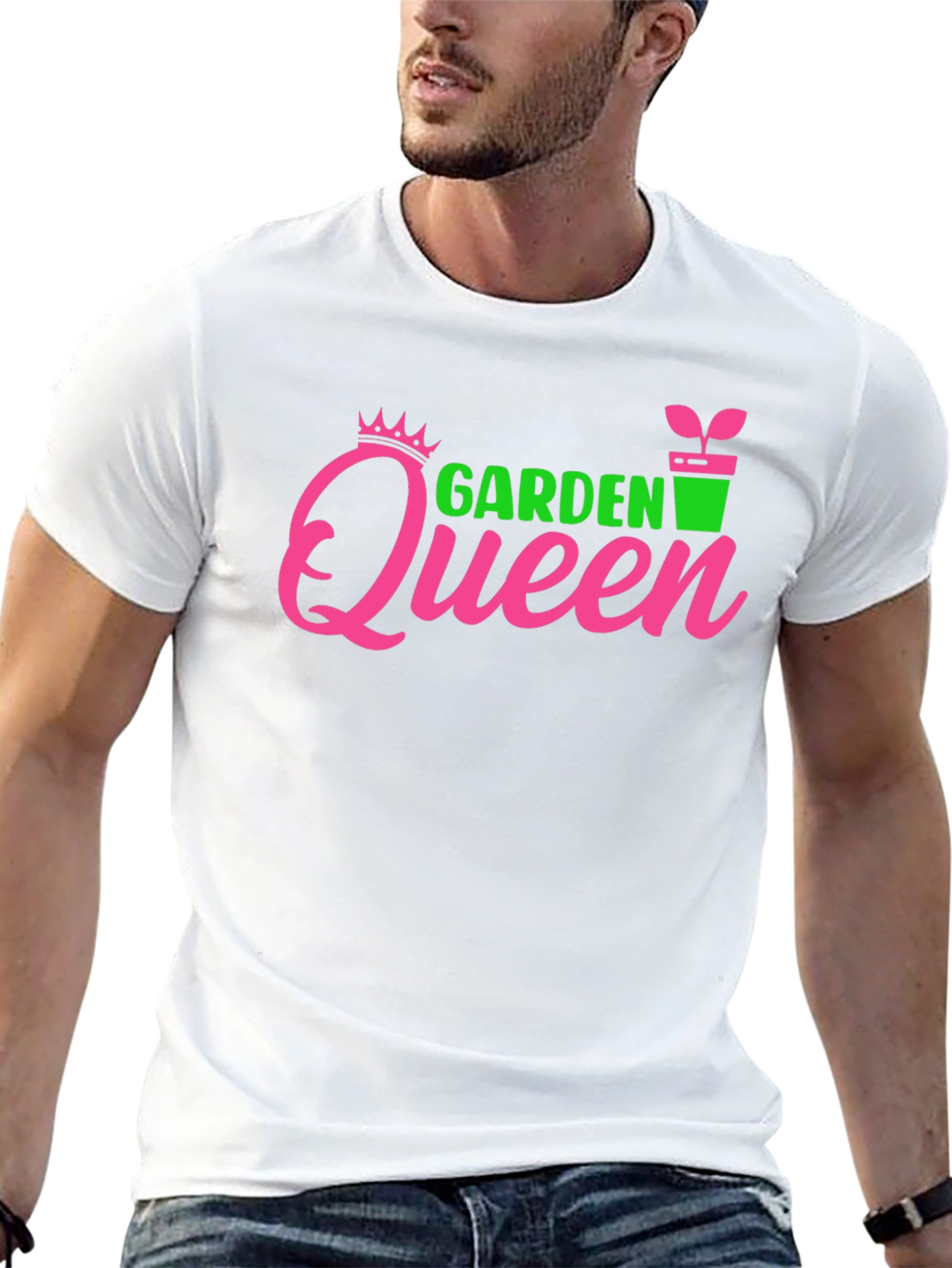 Garden Queen Graphic Tee - Black Cotton T-Shirt