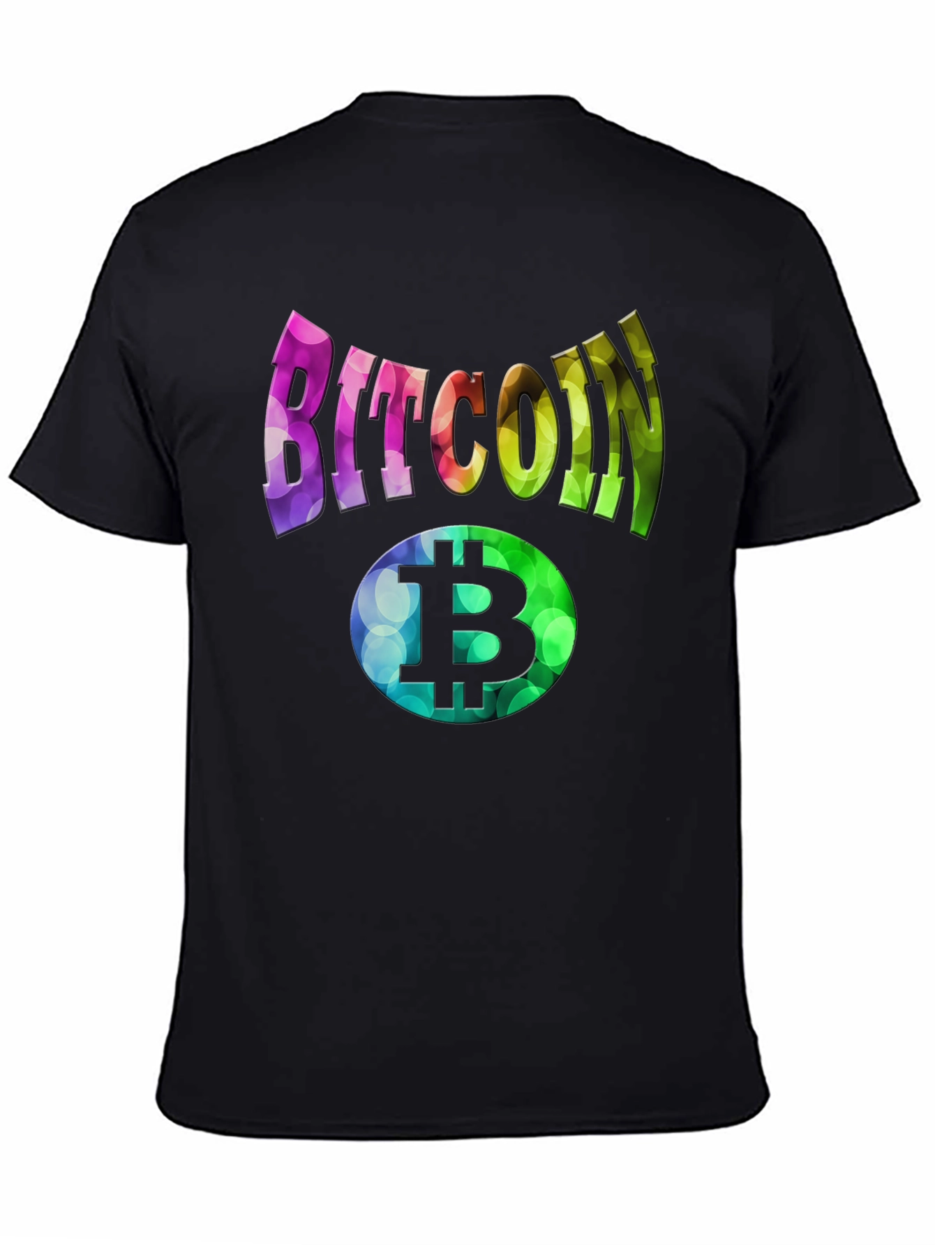 Bitcoin Rainbow Graphic Black T-Shirt