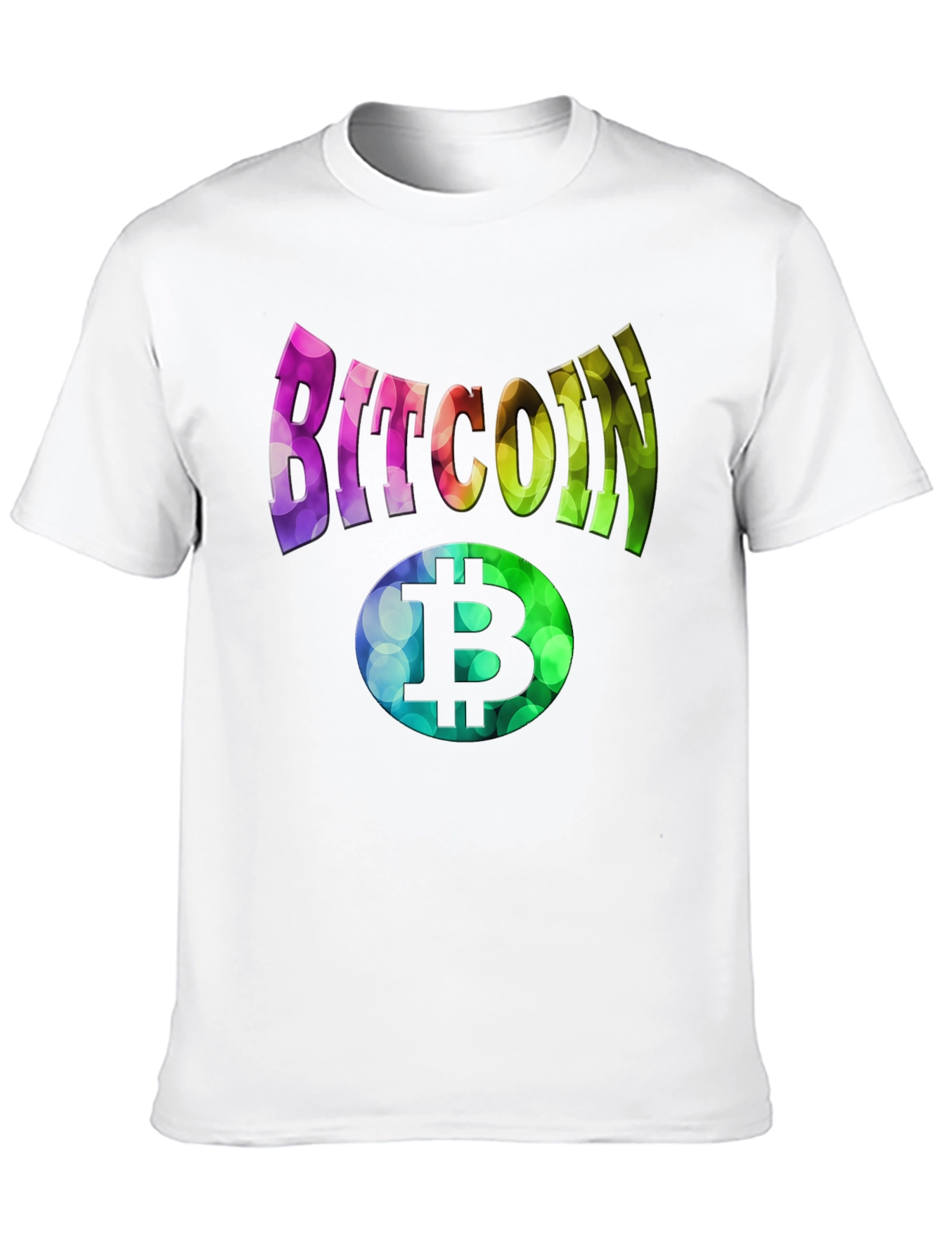 Bitcoin Rainbow Graphic Black T-Shirt