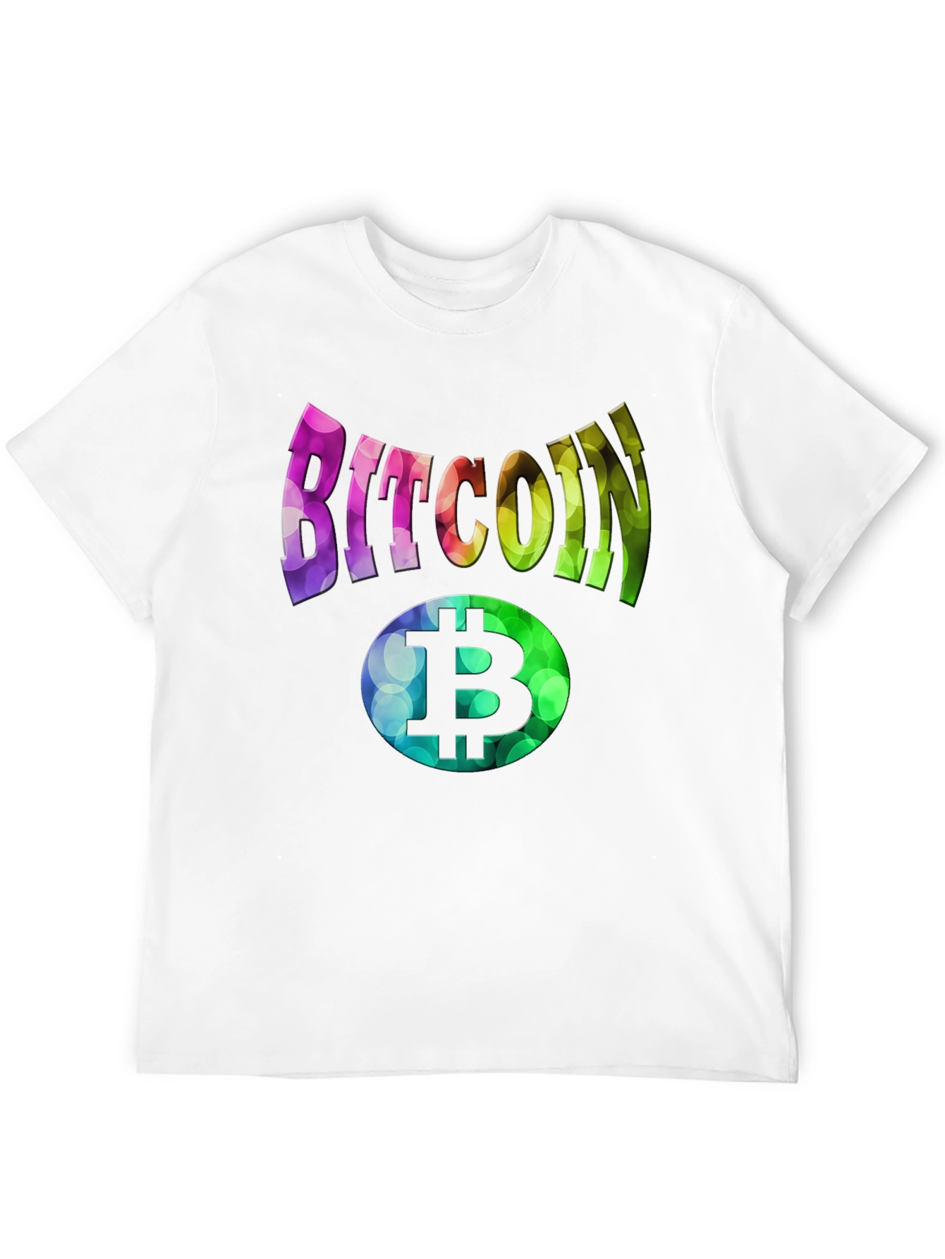 Bitcoin Rainbow Graphic Black T-Shirt