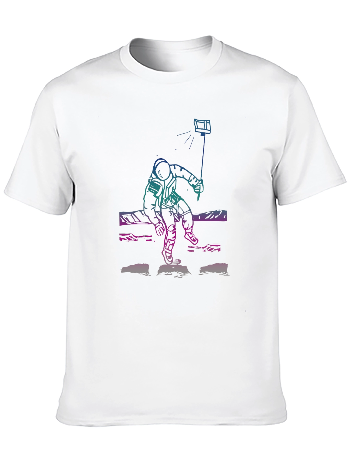 Astronaut Selfie Graphic Tee - Premium Cotton