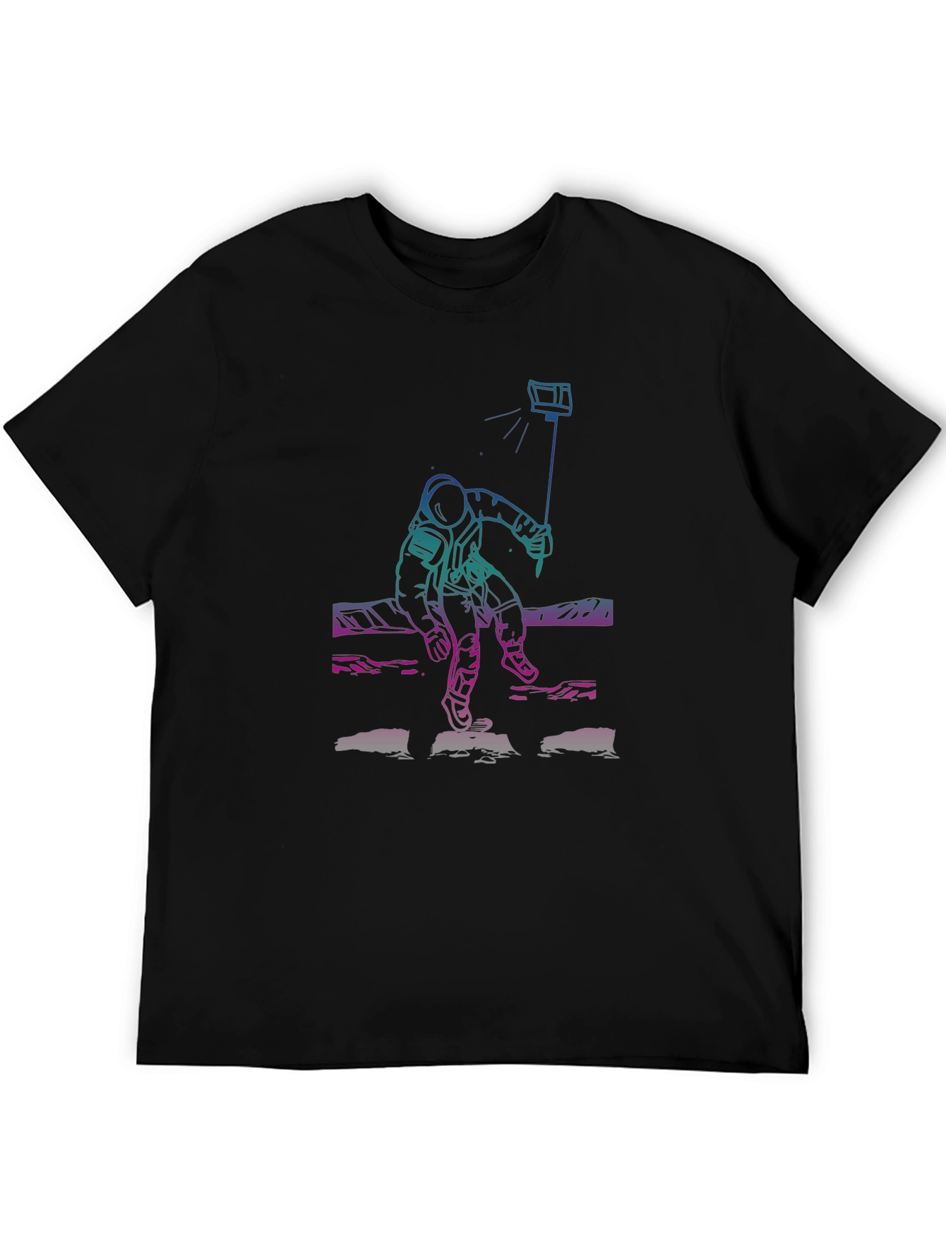 Astronaut Selfie Graphic Tee - Premium Cotton