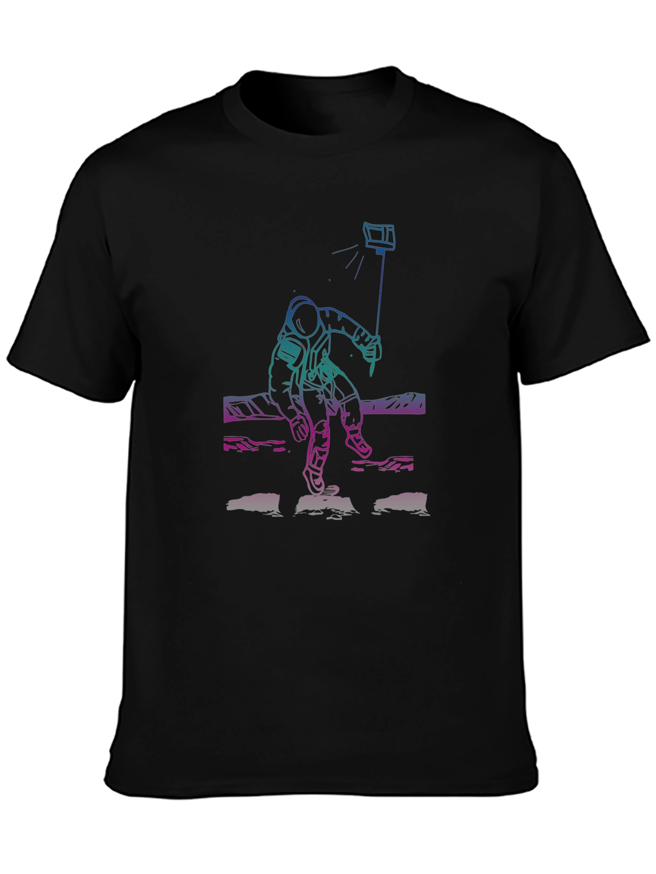Astronaut Selfie Graphic Tee - Premium Cotton