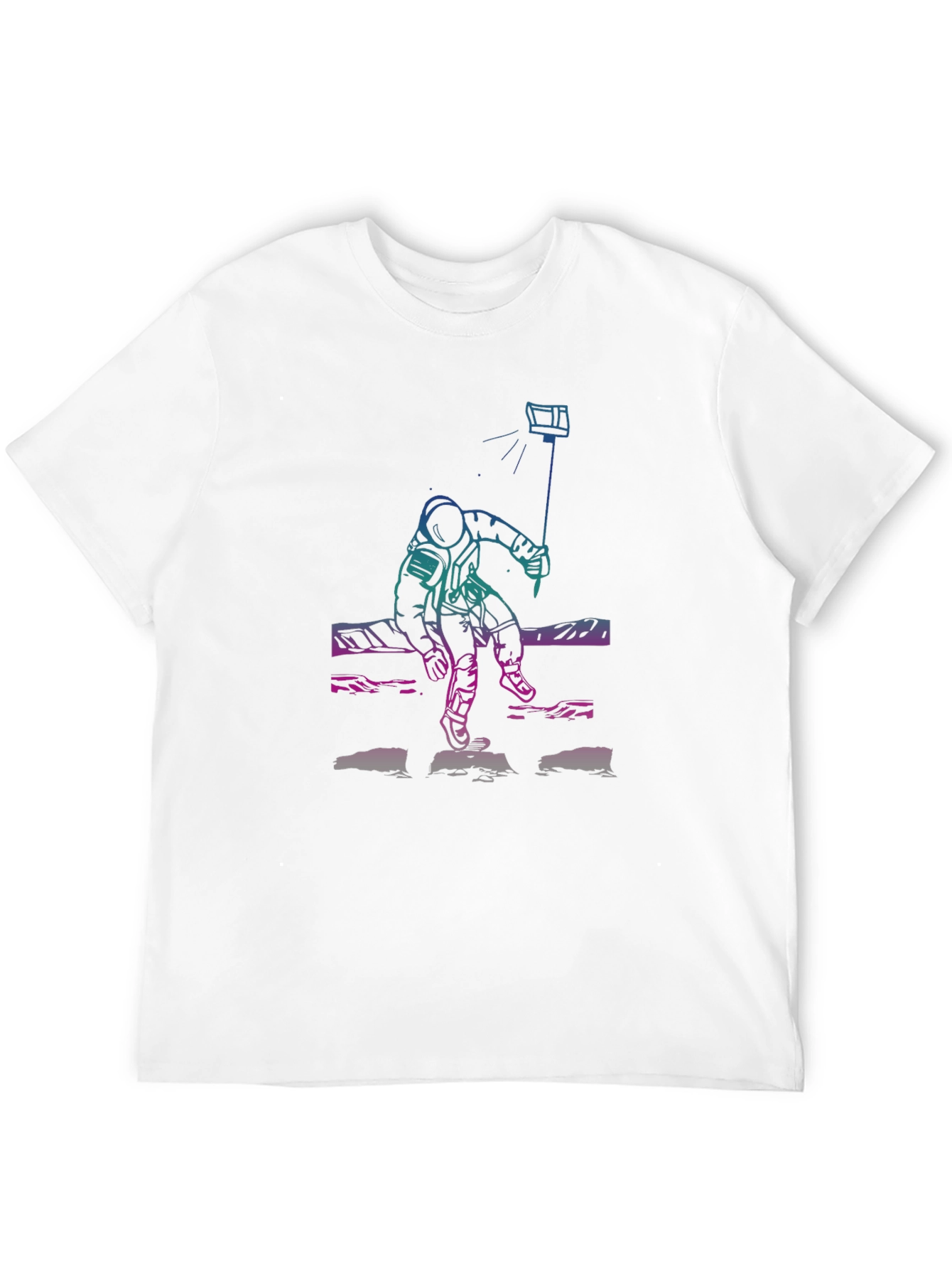 Astronaut Selfie Graphic Tee - Premium Cotton
