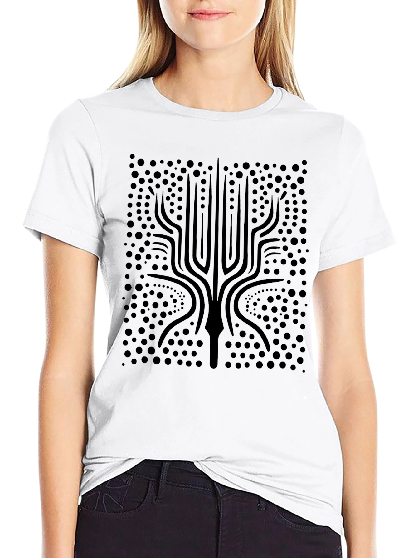 Abstract Trident Graphic Tee - Mens Black T-Shirt