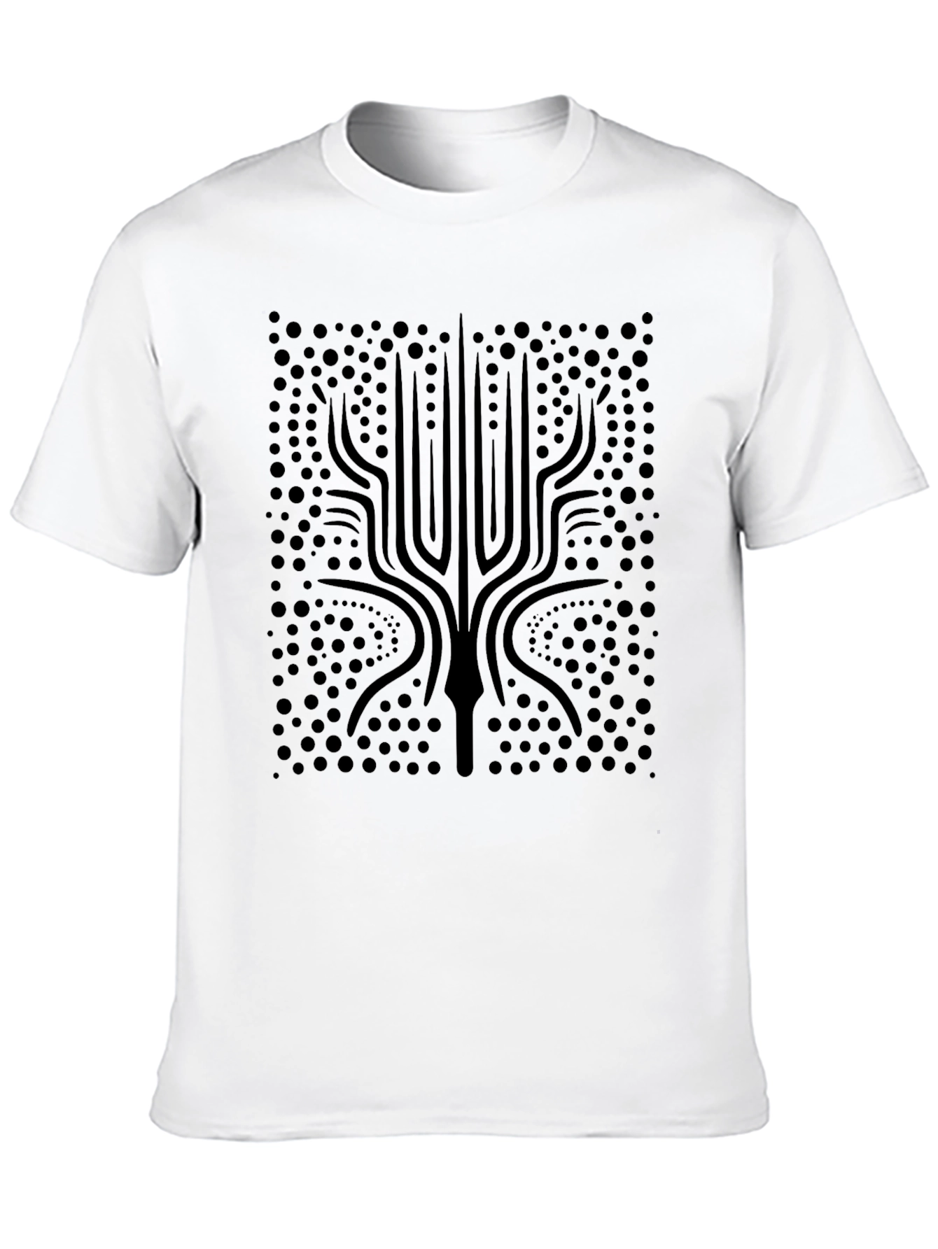 Abstract Trident Graphic Tee - Mens Black T-Shirt