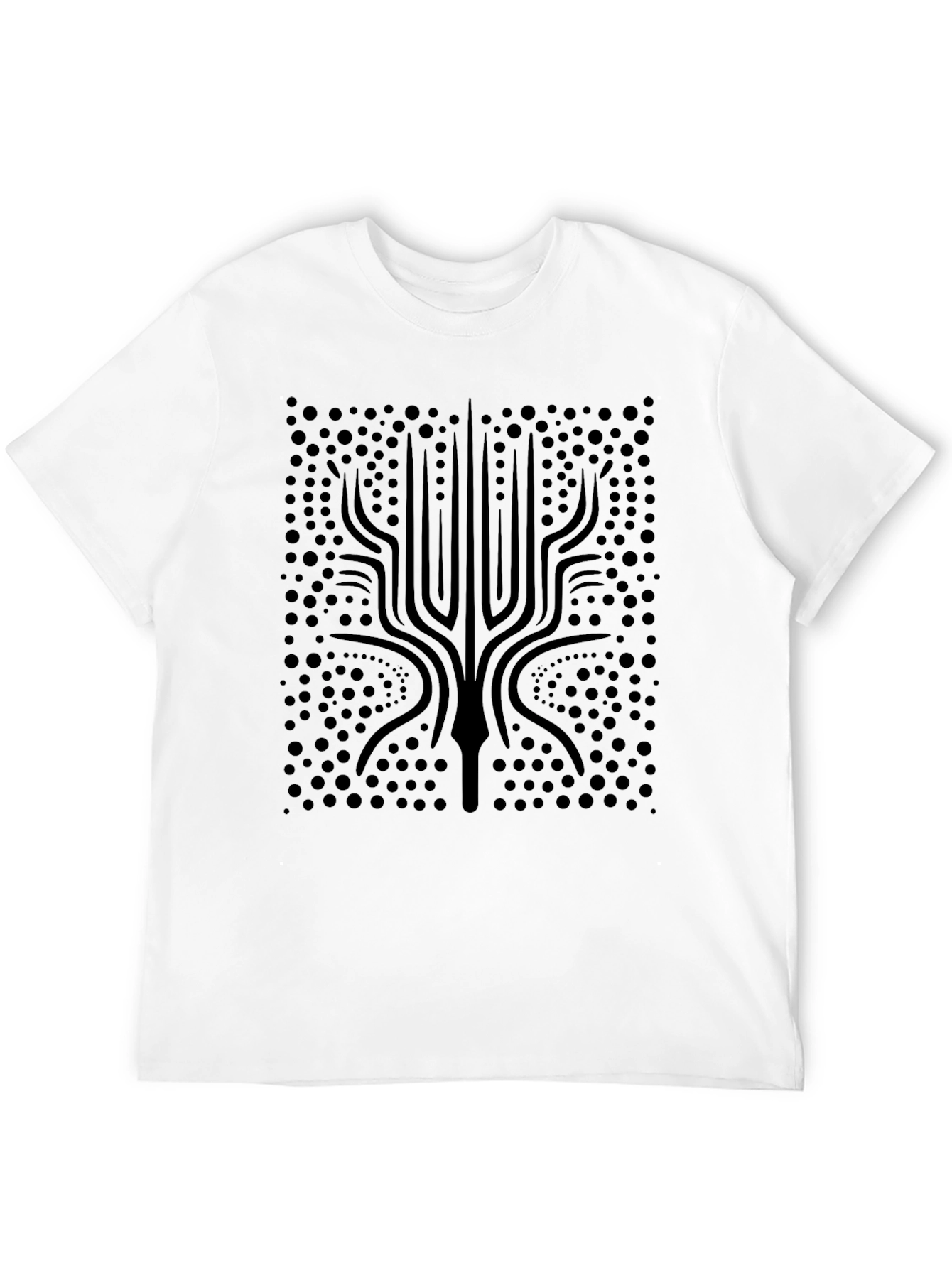 Abstract Trident Graphic Tee - Mens Black T-Shirt