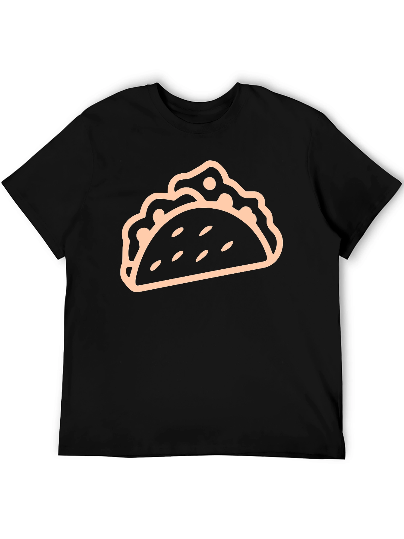 Taco Graphic Tee - Black Cotton Blend T-Shirt