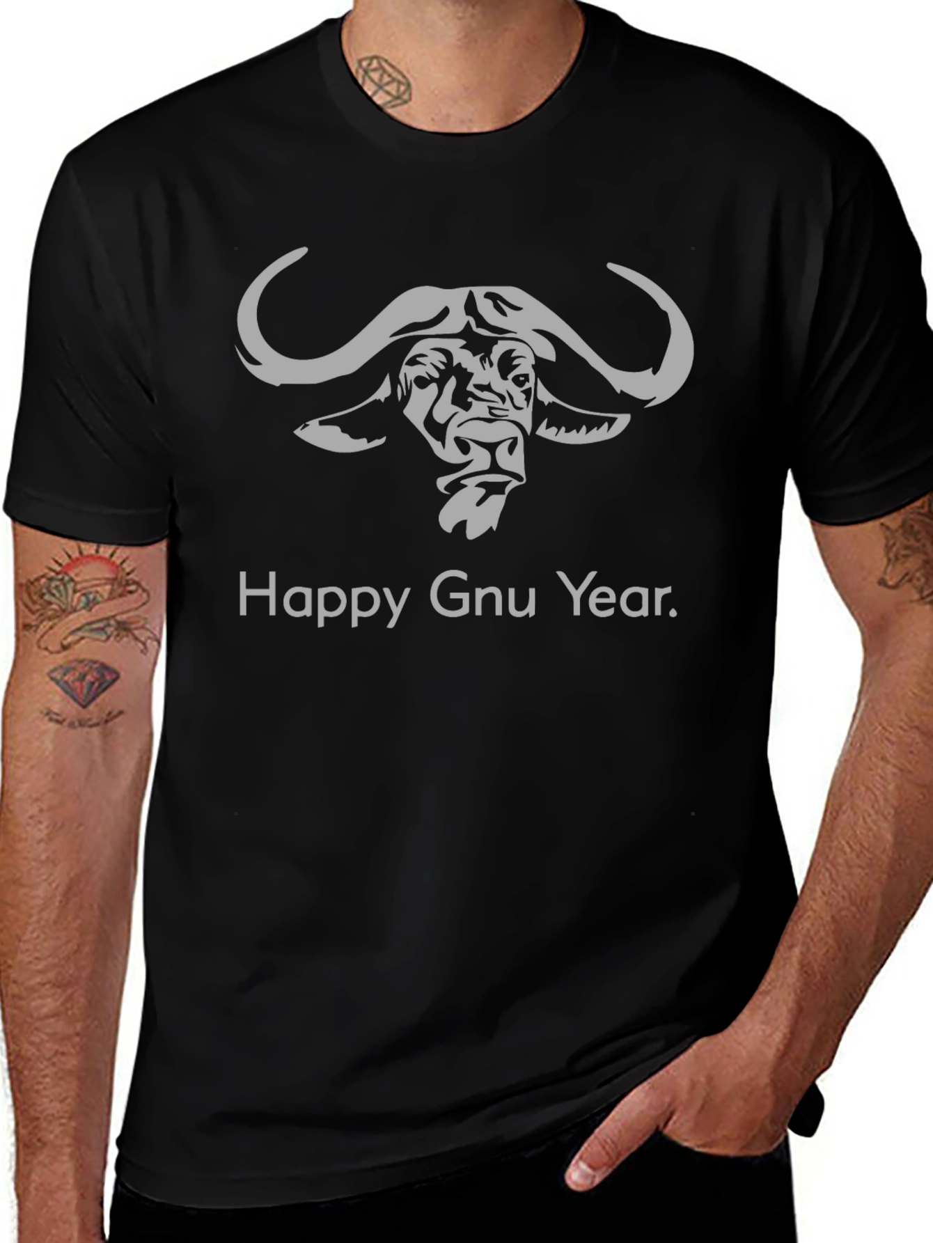 Happy GNU Year T-Shirt - Unique Graphic Tee