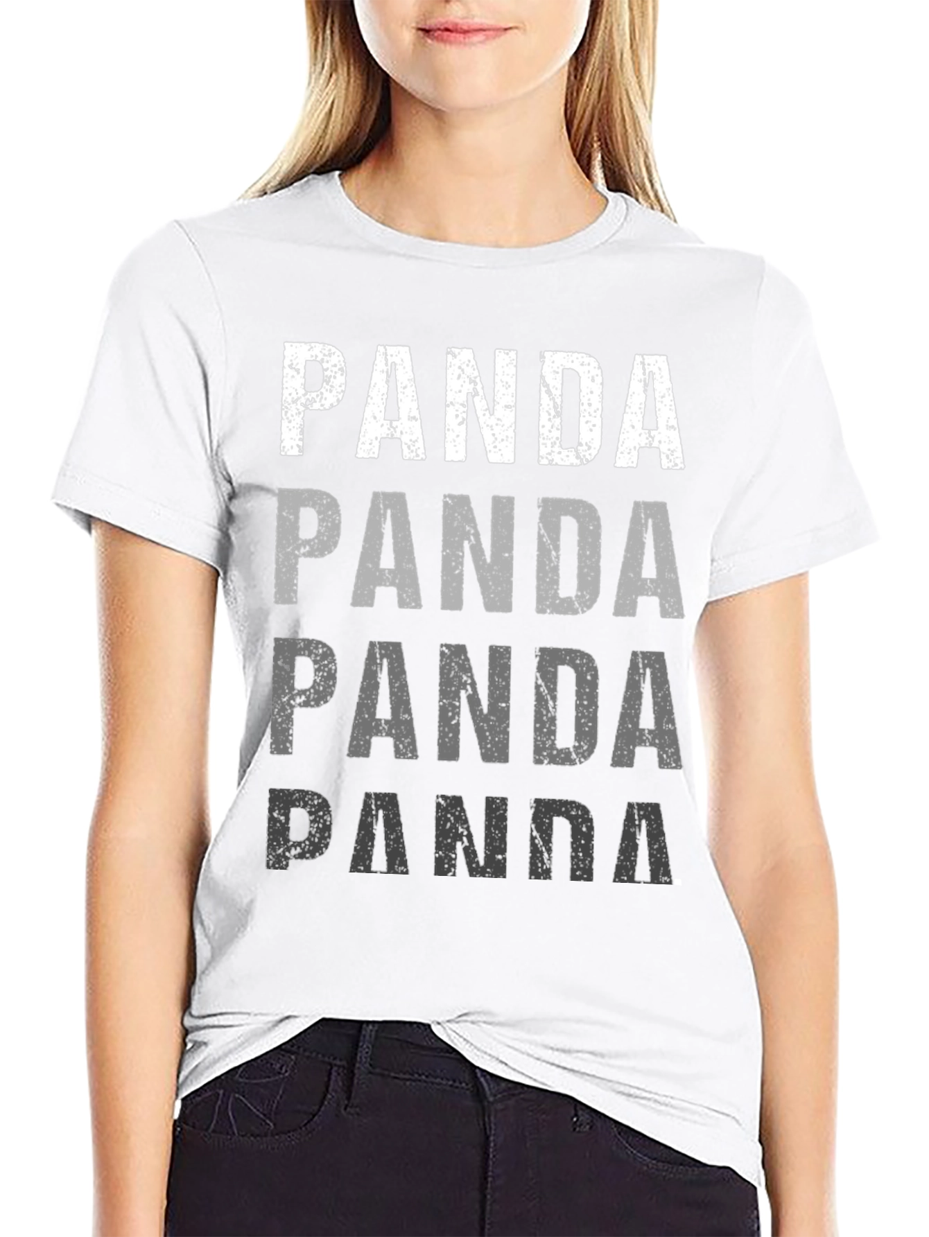 Panda Print Black Graphic Tee