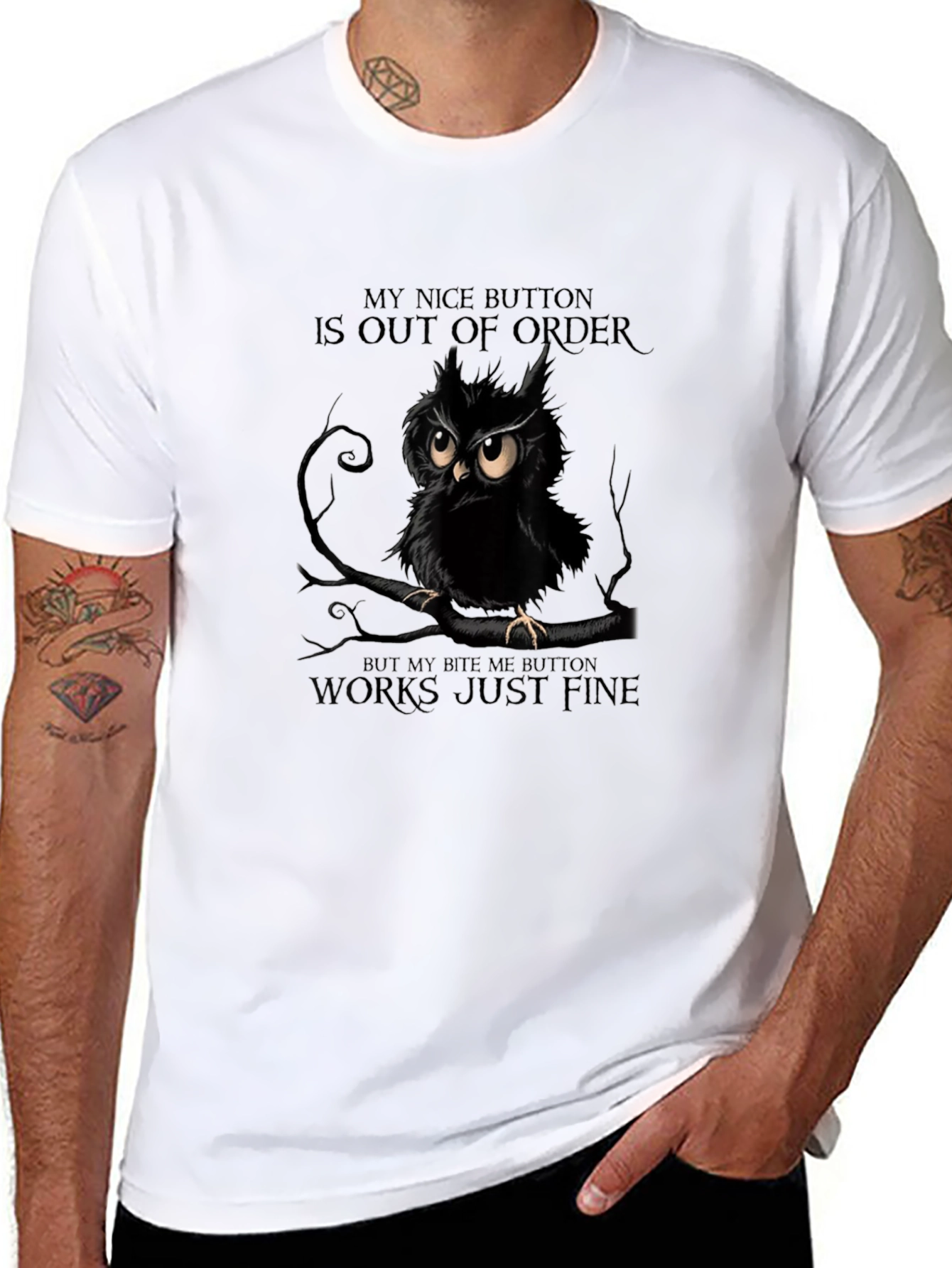 Owl Out of Order Funny Graphic T-Shirt