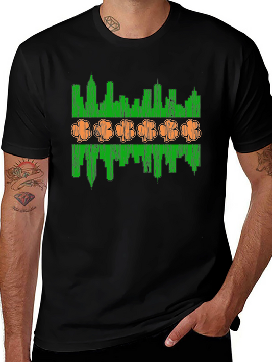 St. Patricks Day Chicago Skyline Shamrock T-Shirt