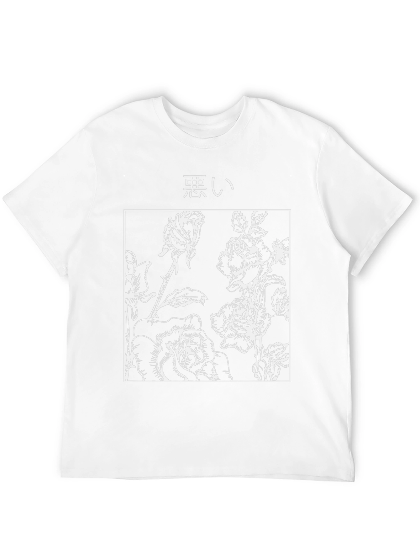 Black Floral Rose T-Shirt