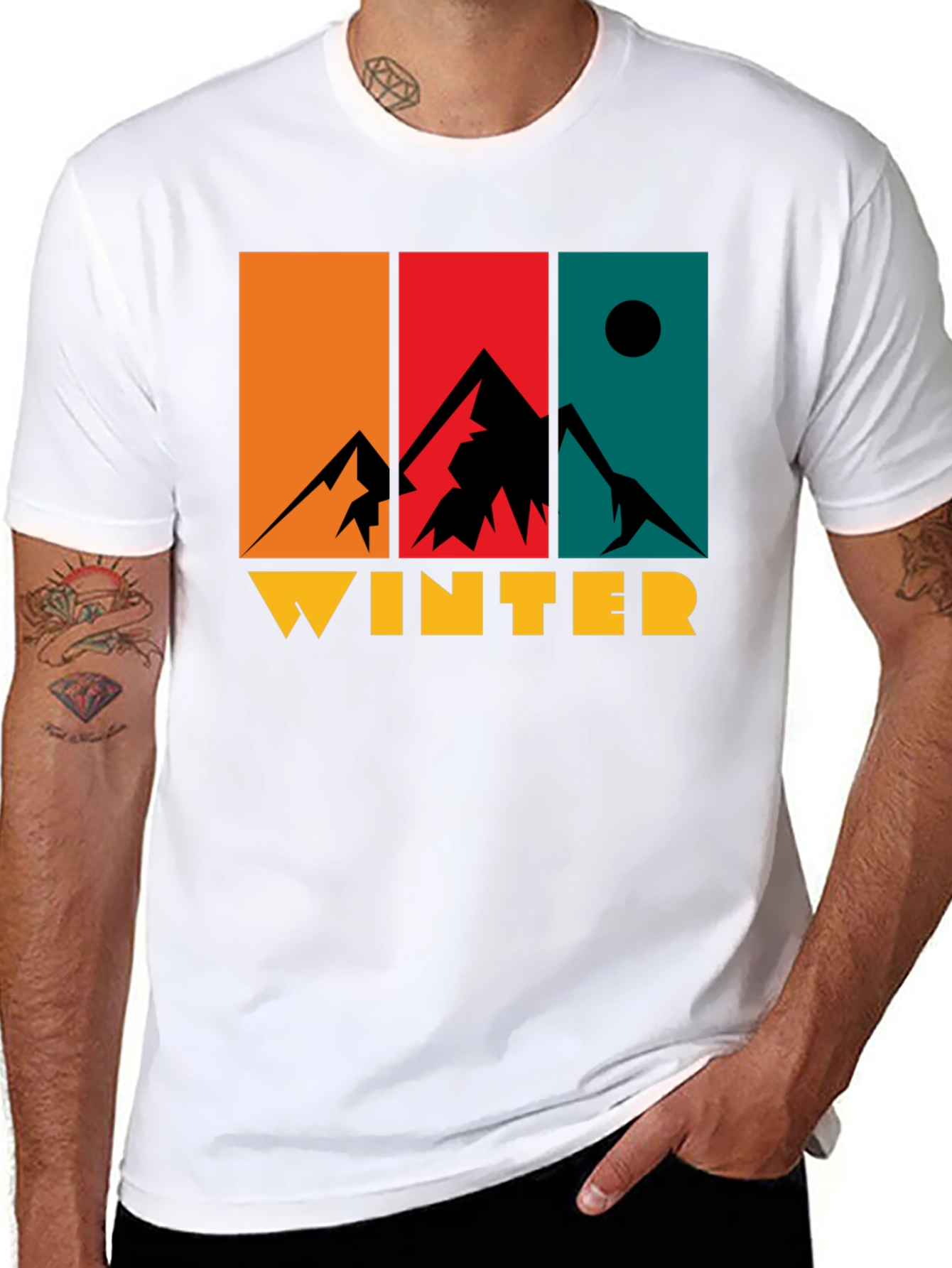 Winter Mountain Graphic Tee - Retro Style