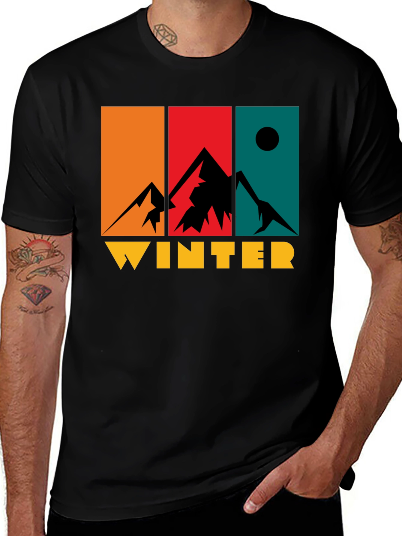 Winter Mountain Graphic Tee - Retro Style
