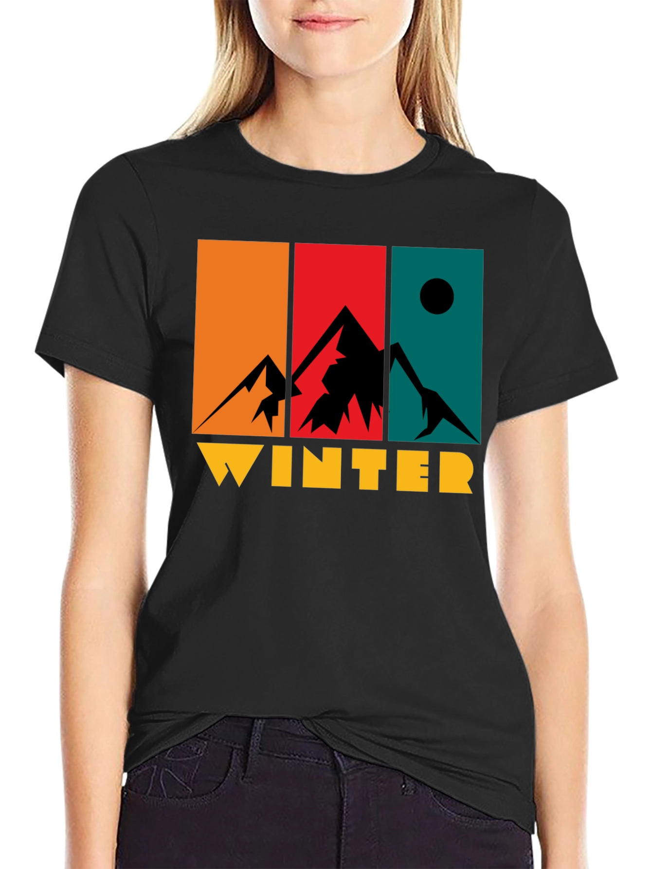 Winter Mountain Graphic Tee - Retro Style