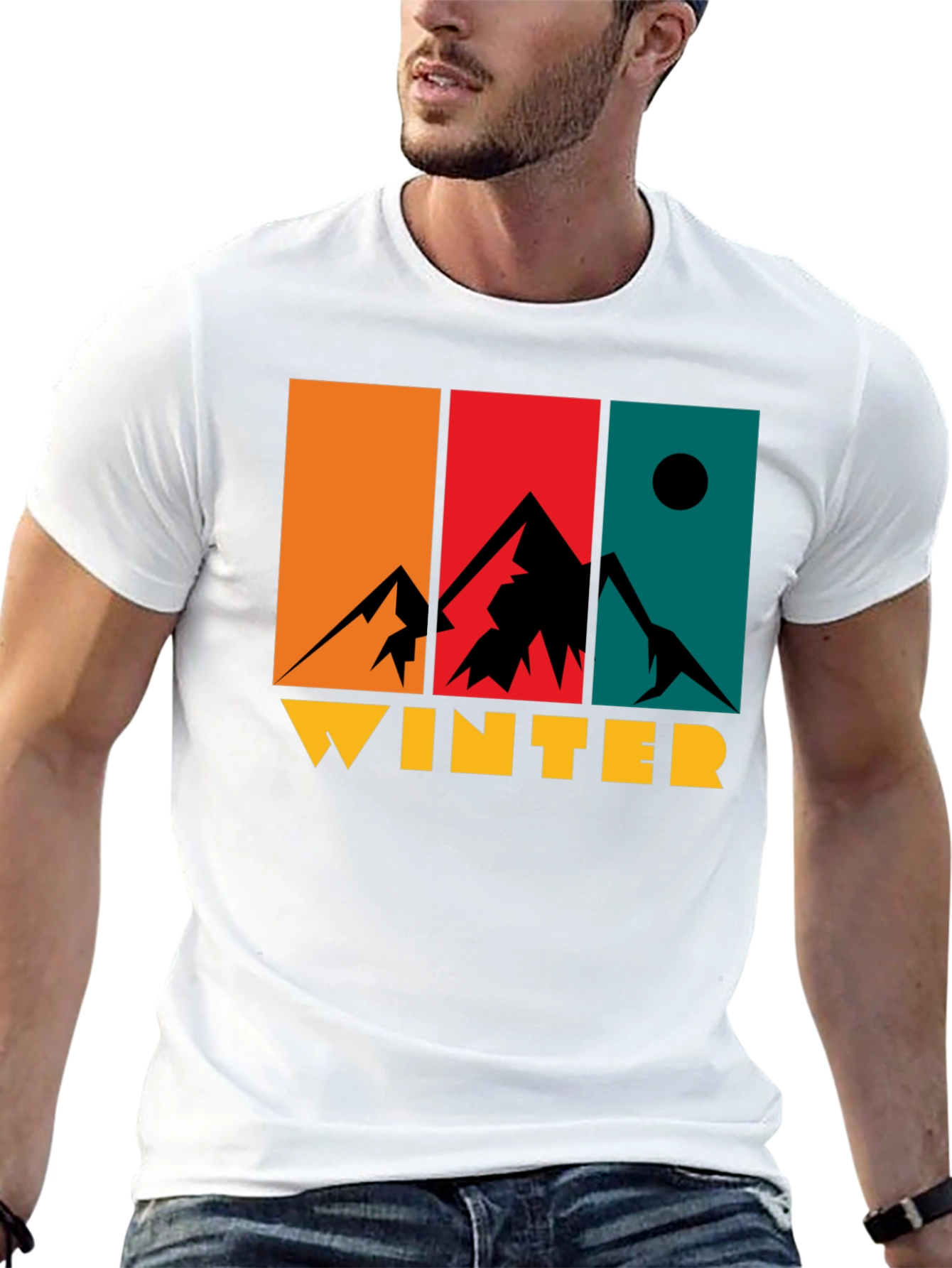 Winter Mountain Graphic Tee - Retro Style