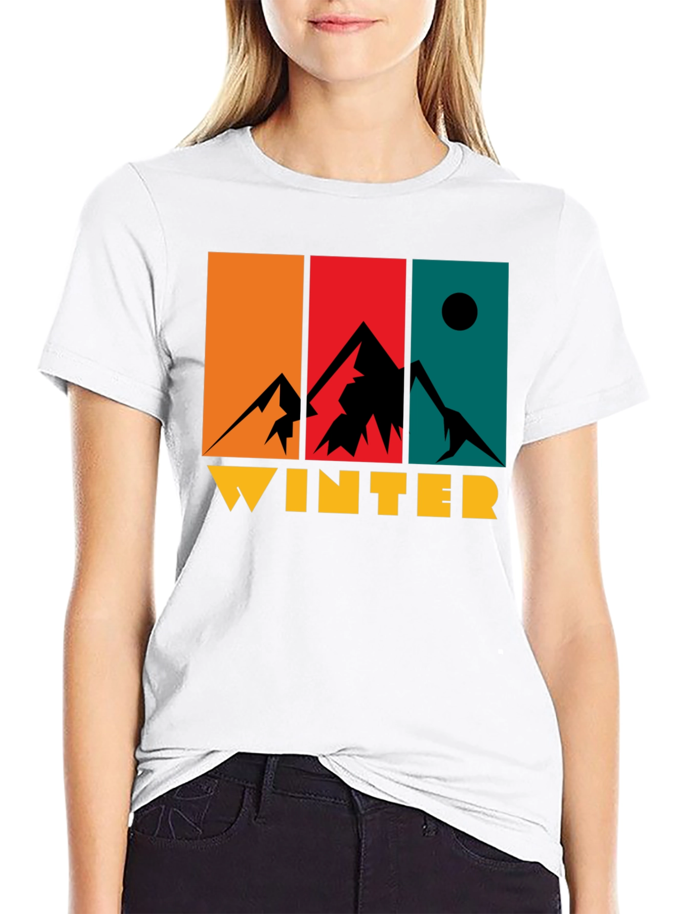 Winter Mountain Graphic Tee - Retro Style