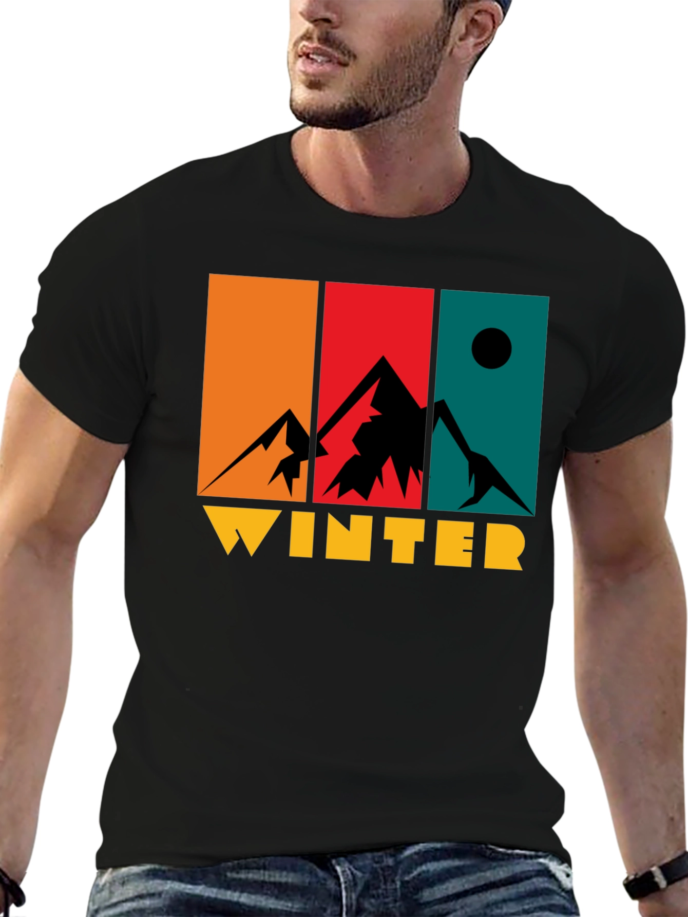 Winter Mountain Graphic Tee - Retro Style