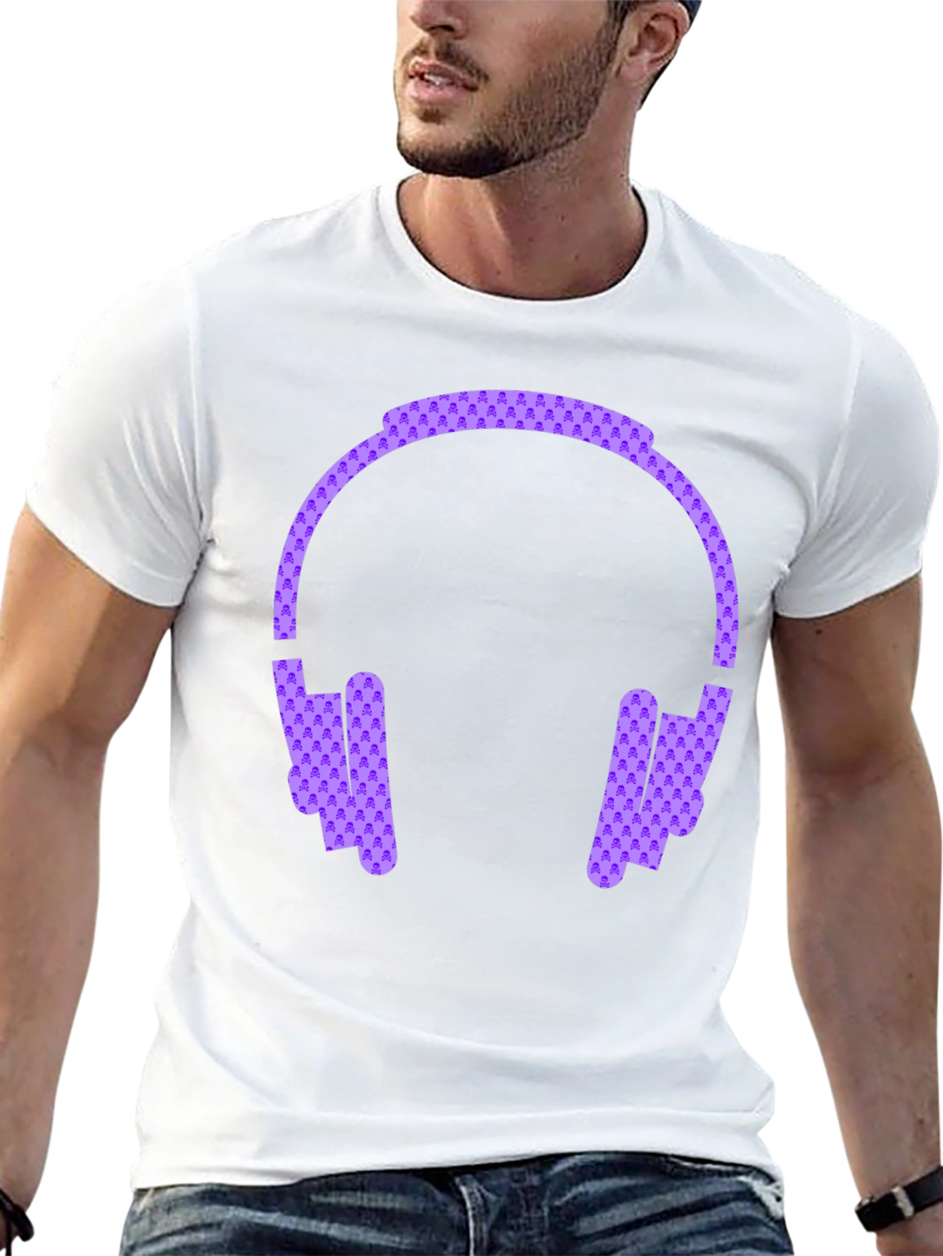 Headphone Graphic Black Tee