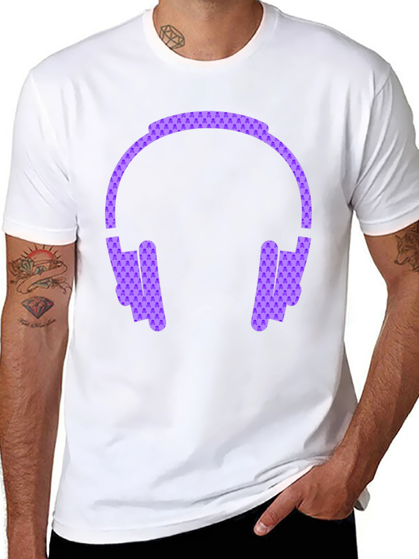 Headphone Graphic Black Tee