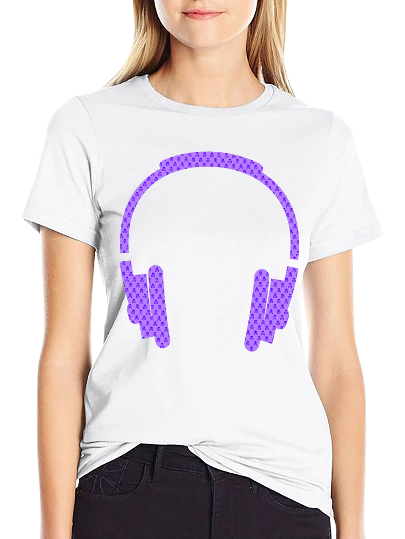 Headphone Graphic Black Tee