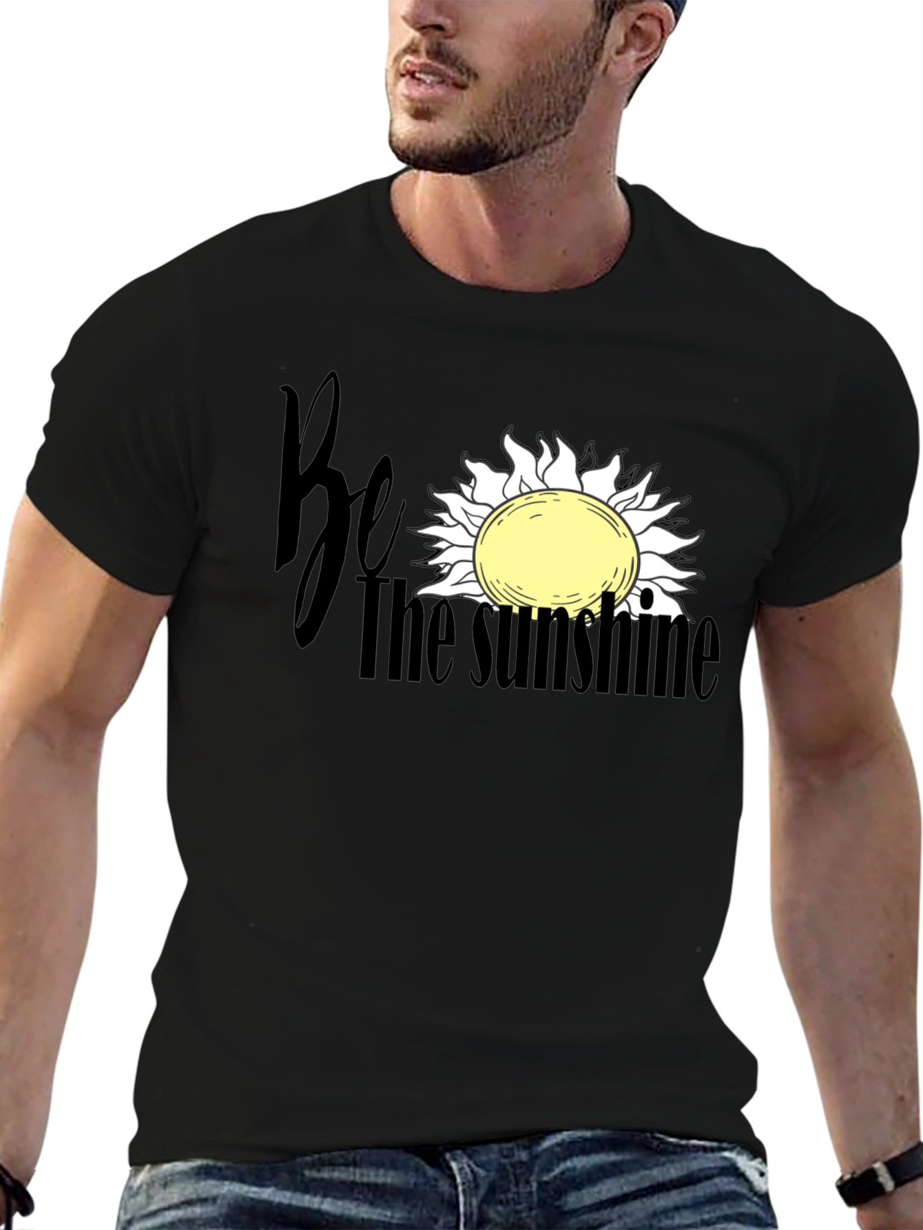 Be the Sunshine Graphic Tee - Soft Black Cotton