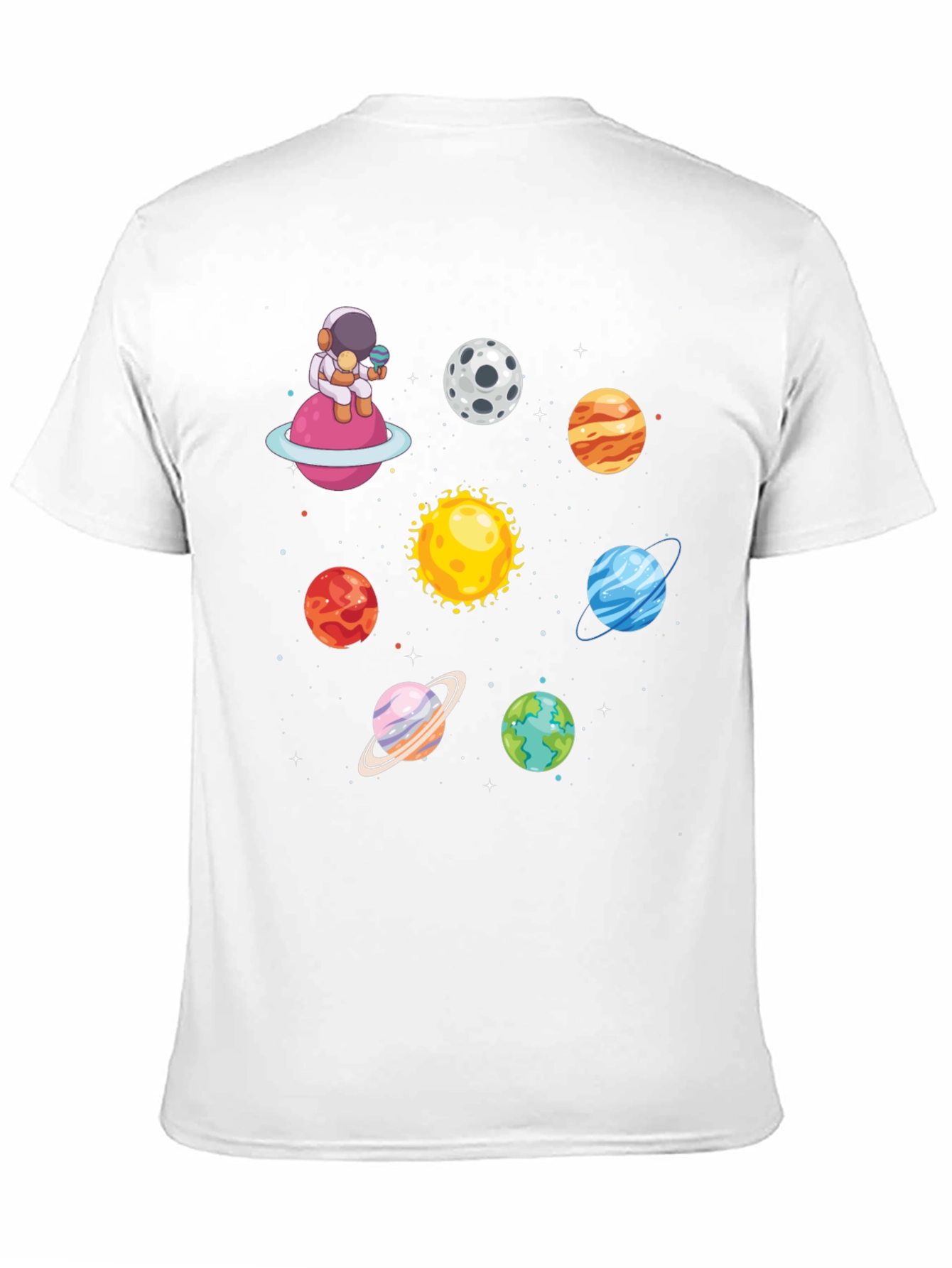 Astronaut & Planets Graphic Tee - Space Lovers T-Shirt