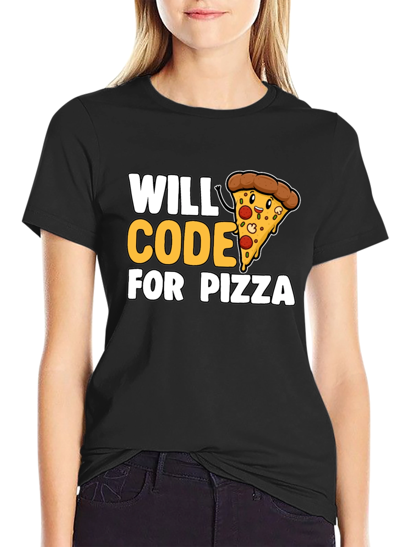 Will Code for Pizza Graphic Tee