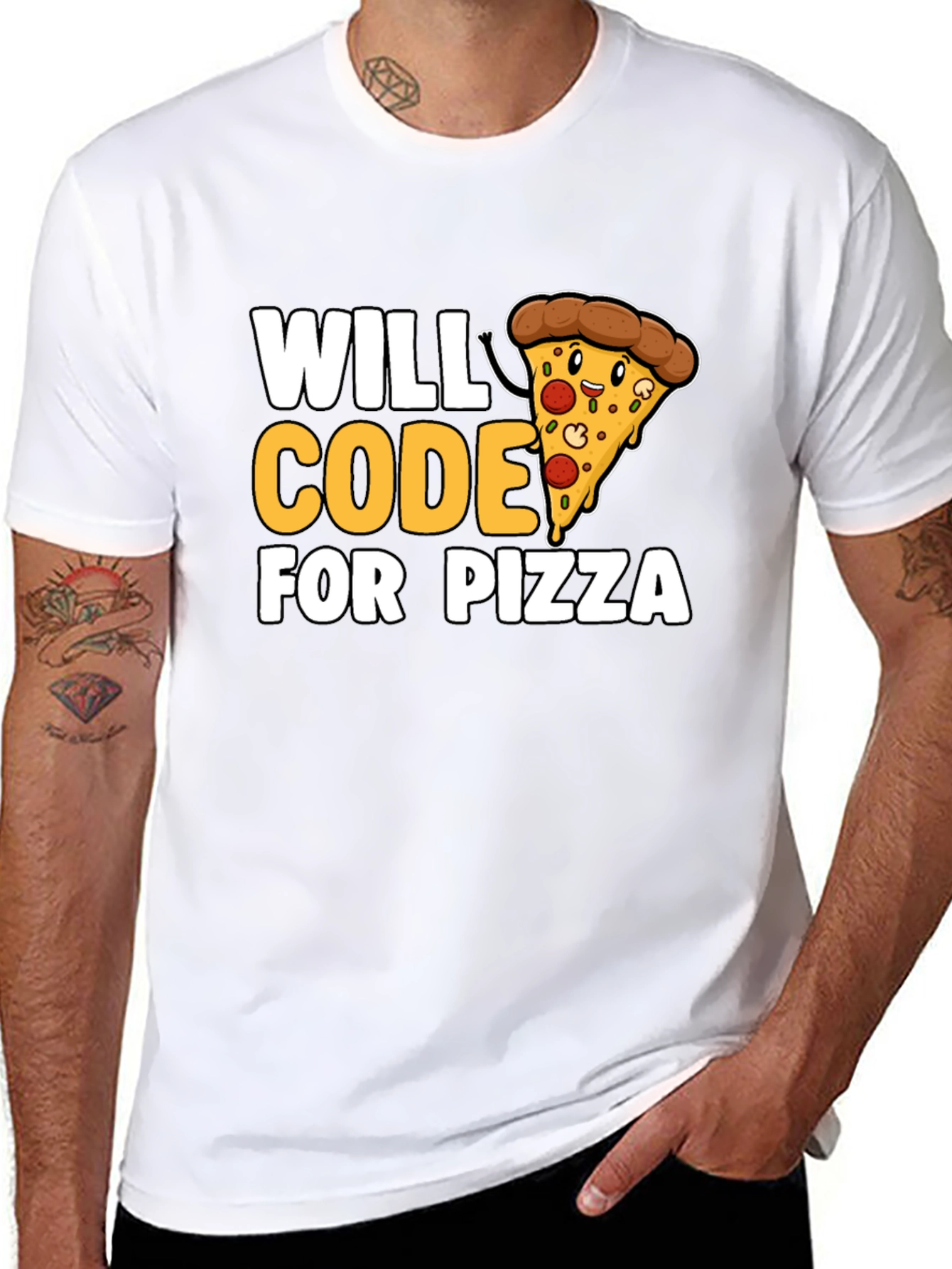 Will Code for Pizza Graphic Tee
